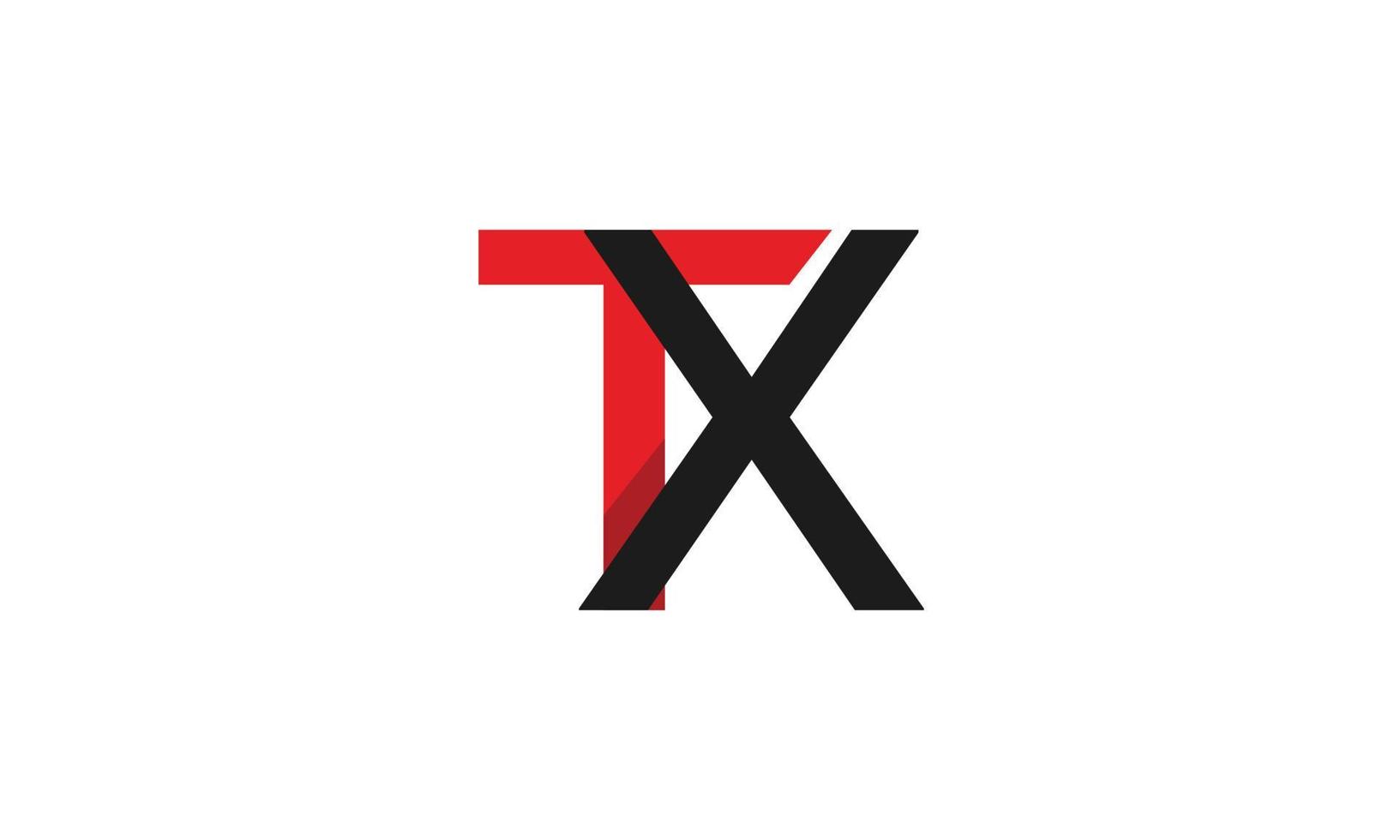 alfabeto letras iniciales monograma logo tx, xt, t y x vector