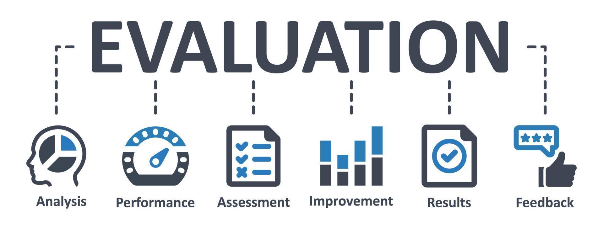 Evaluation icon - vector illustration . Evaluation, assessment, performance, improvement, result, infographic, template, presentation, concept, banner, pictogram, icon set, icons .