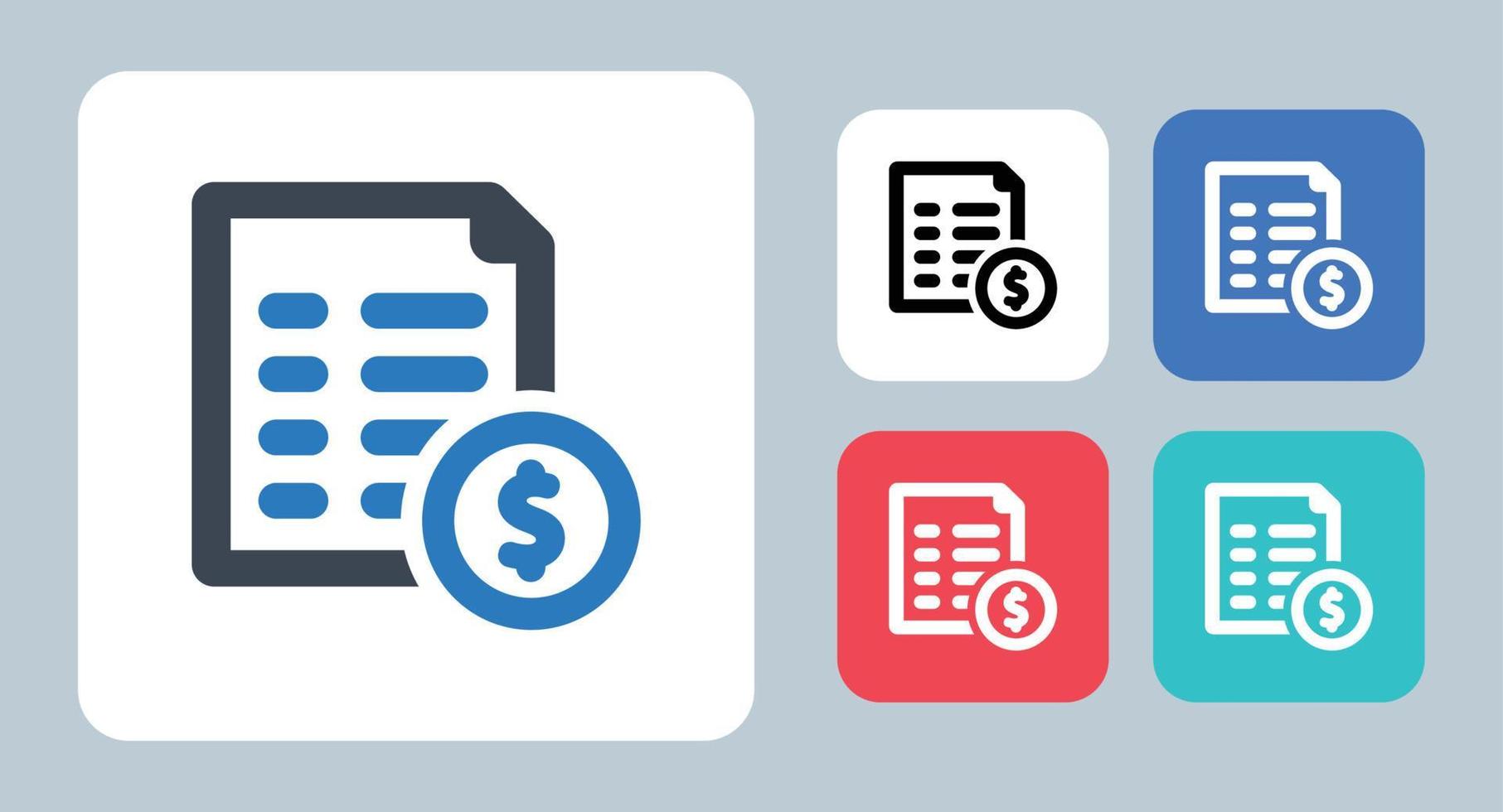 Tax icon - vector illustration . Financial, Report, Tax, Document, Statement, Bill, Invoice, Receipt, line, outline, flat, icons .