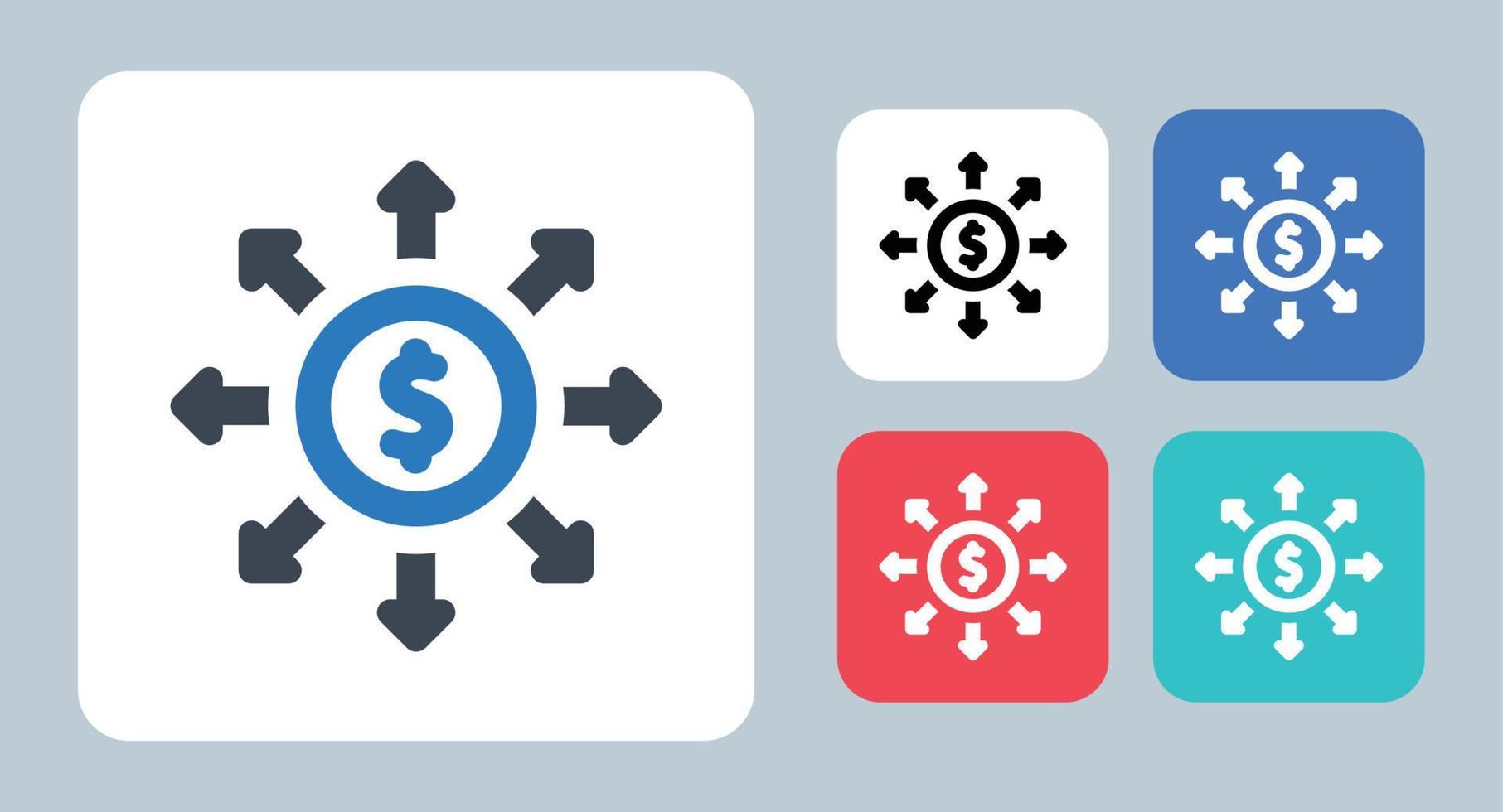 Budget icon - vector illustration . Budget, Spend, Contribute, Expense, Cost, Spending, Money, Payment, line, outline, flat, icons .