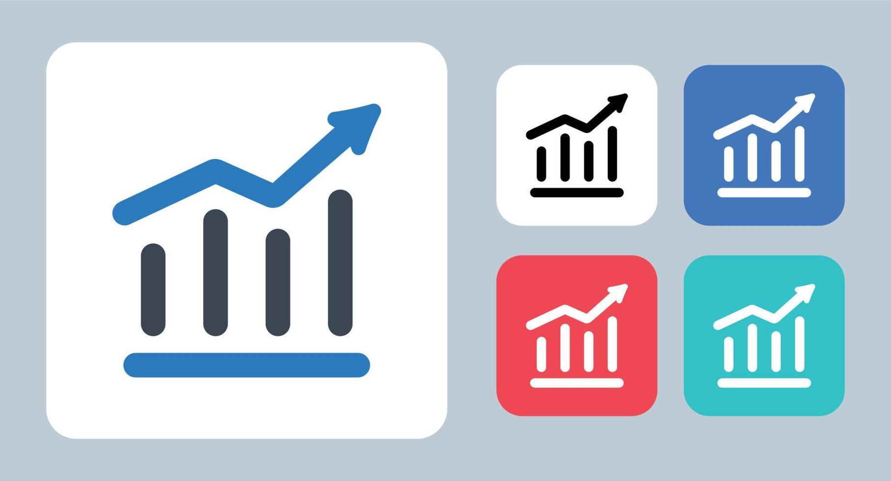 icono gráfico - ilustración vectorial. análisis, análisis, gráfico, gráfico, crecimiento, aumento, informe, estadísticas, negocios, línea, esquema, plano, iconos. vector