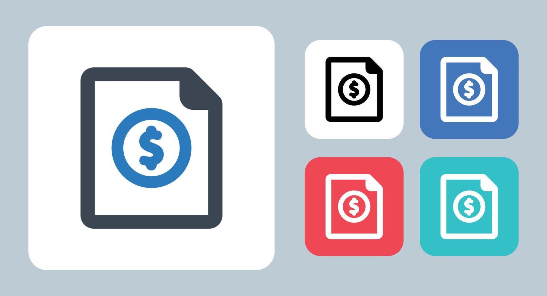 Bill icon - vector illustration . Bill, Invoice, Receipt, Document, Financial, Report, Payment, Paper, line, outline, flat, icons .