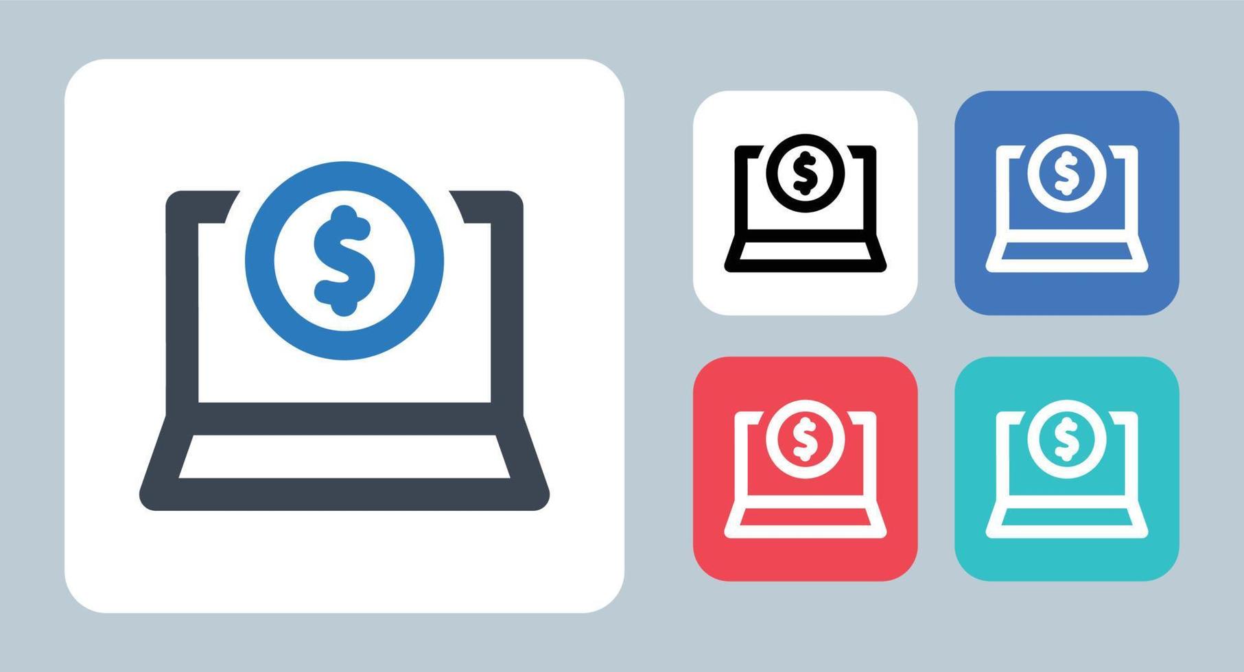 Online Payment icon - vector illustration .Online, Payment, Banking, Internet, Dollar, Money, pay, transaction, Purchase, line, outline, flat, icons .