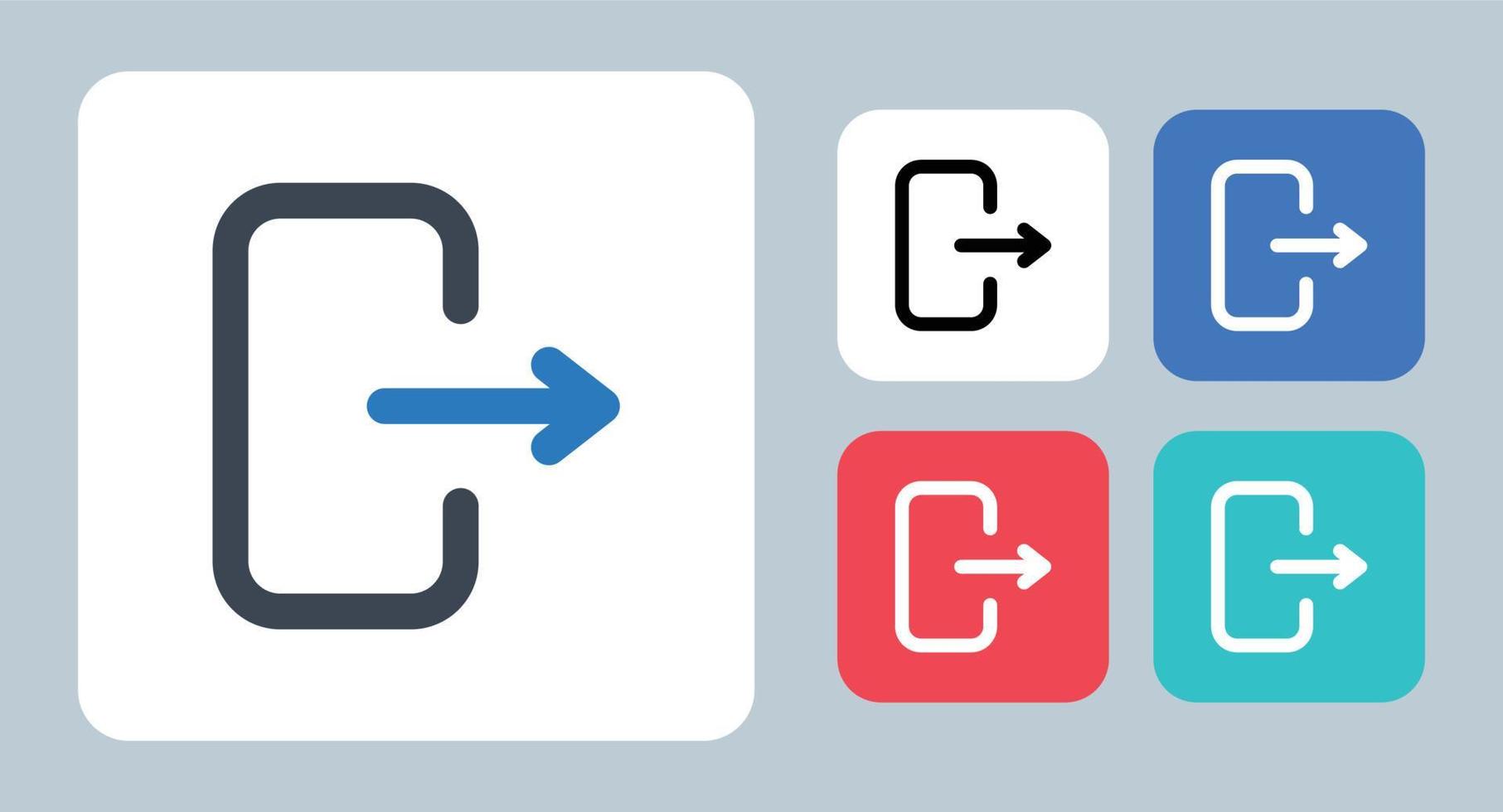 Logout icon - vector illustration . Logout, Exit, Out, Door, Leave, Outside, Sign out, Close, line, outline, flat, icons .