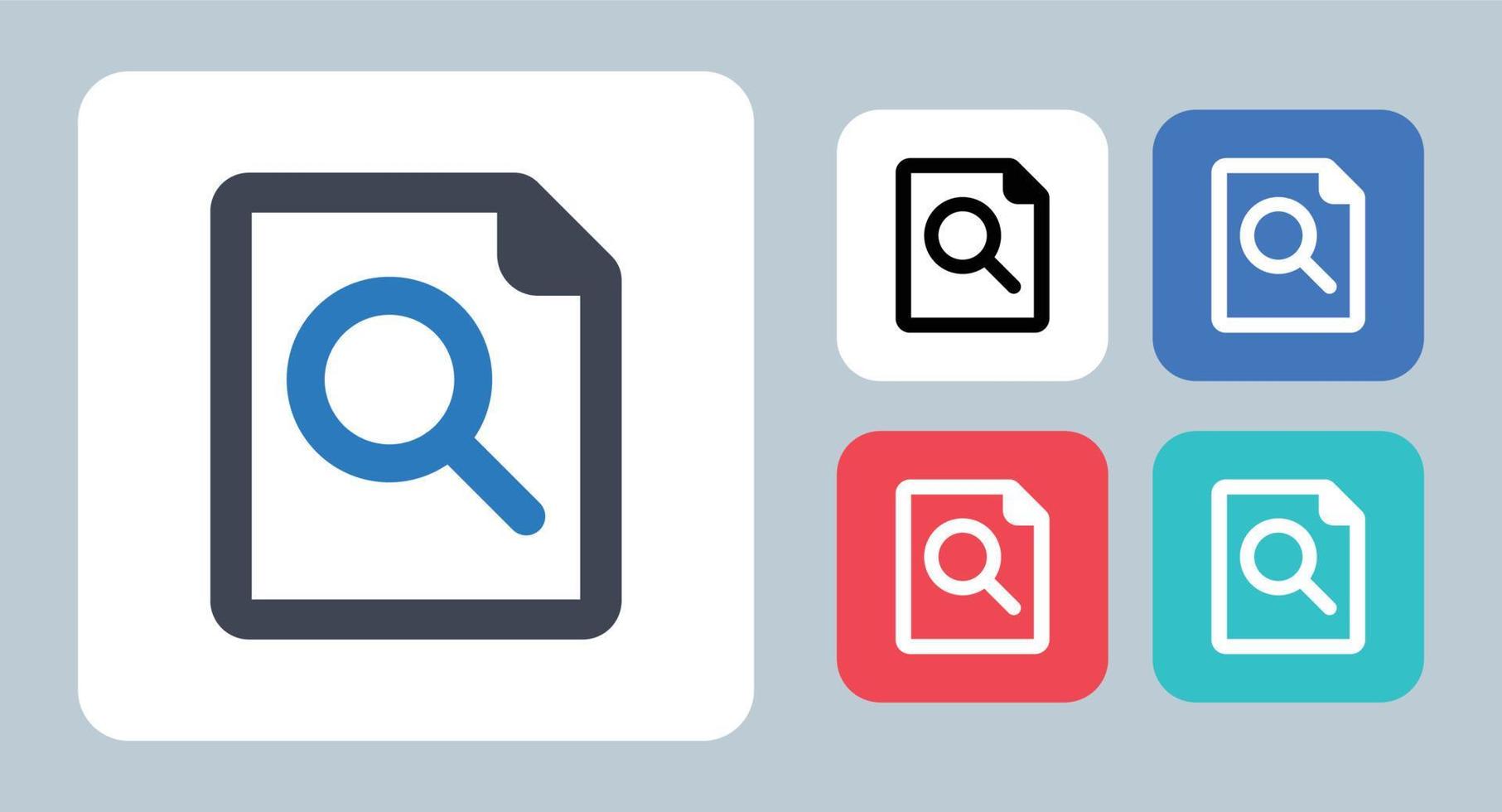 Search File icon - vector illustration . search, file, document, find, explore, magnifier, data, zoom, page, sheet, paper, line, outline, flat, icons .