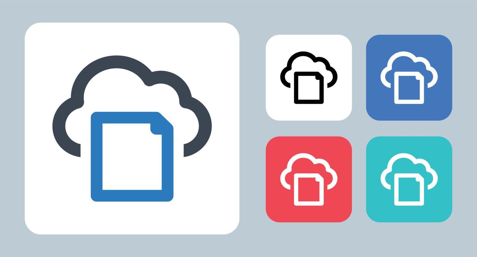 Cloud File icon - vector illustration . Cloud, File, Share, Sharing, Storage, Data, Document, Download, save, line, outline, flat, icons .