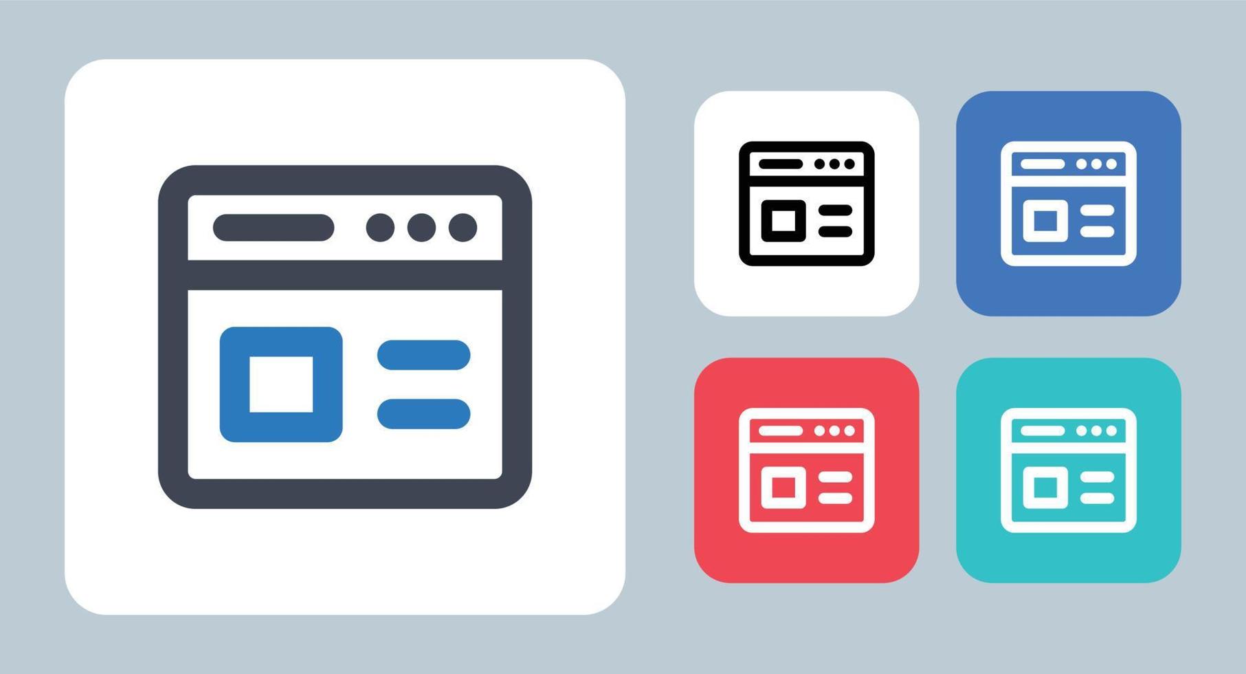 Website Layout icon - vector illustration . Web, Website, Layout, Browser, Window, Interface, Application, Content, line, outline, flat, icons .