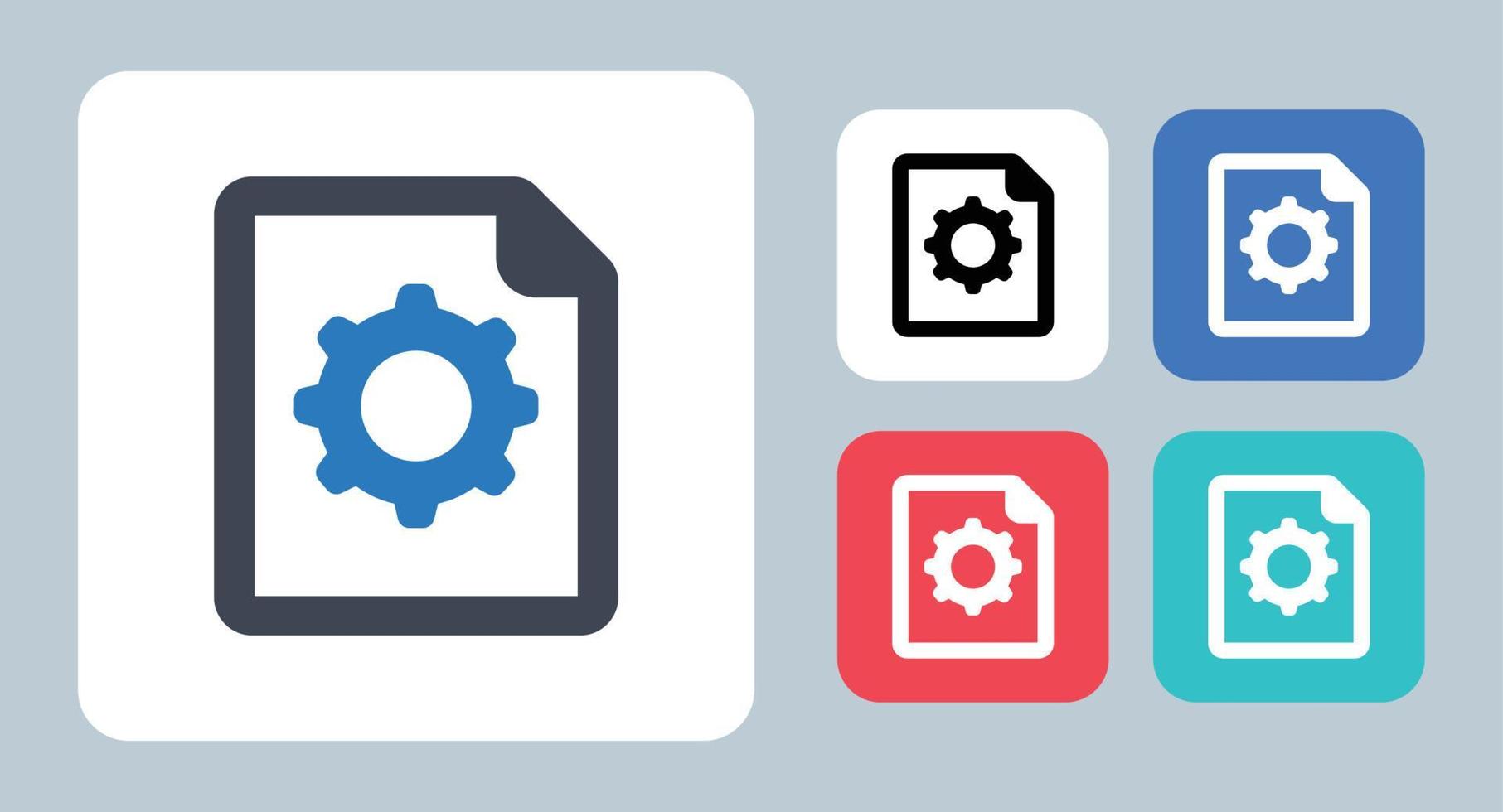 File Setting icon - vector illustration . File, Document, Setting, Format, Gear, Options, Page, Paper, Settings, Option, sheet, line, outline, flat, icons .