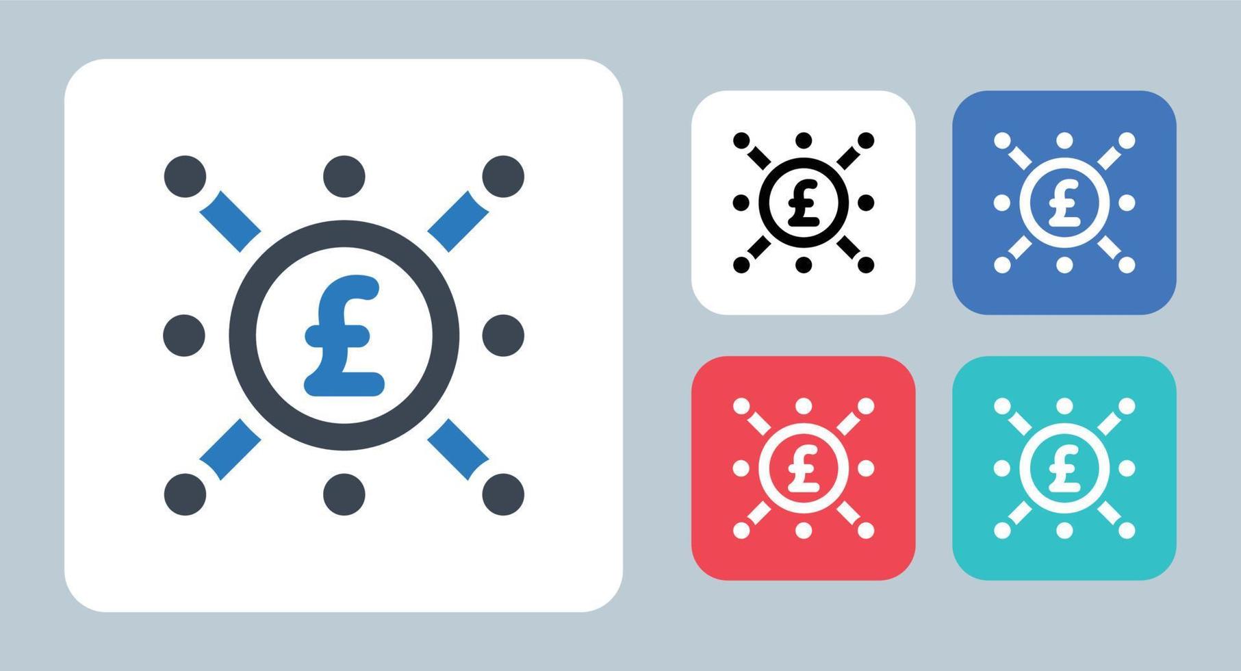 icono de presupuesto de libra - ilustración vectorial . libra, presupuesto, ingresos, inversión, dinero, ganancias, ingresos, moneda, línea, contorno, plano, iconos. vector