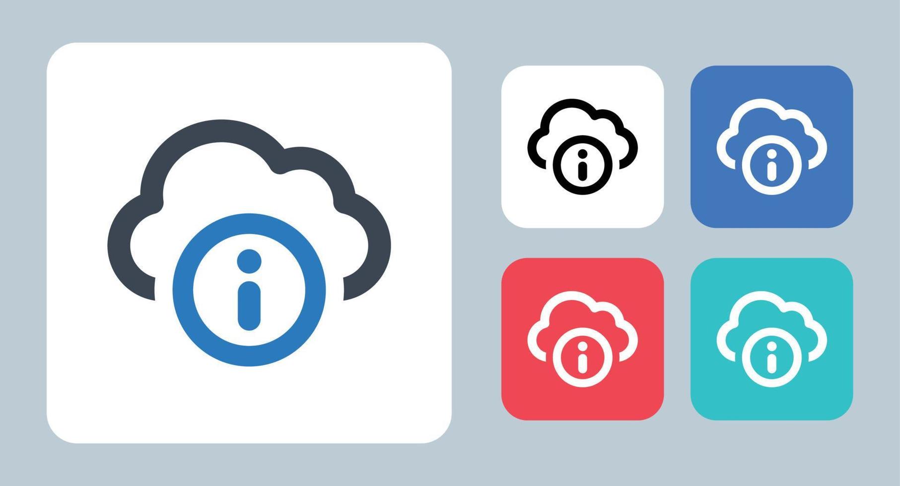 Cloud Information icon - vector illustration . Cloud, Information, Info, Storage, Data, Details, Server, line, outline, flat, icons .