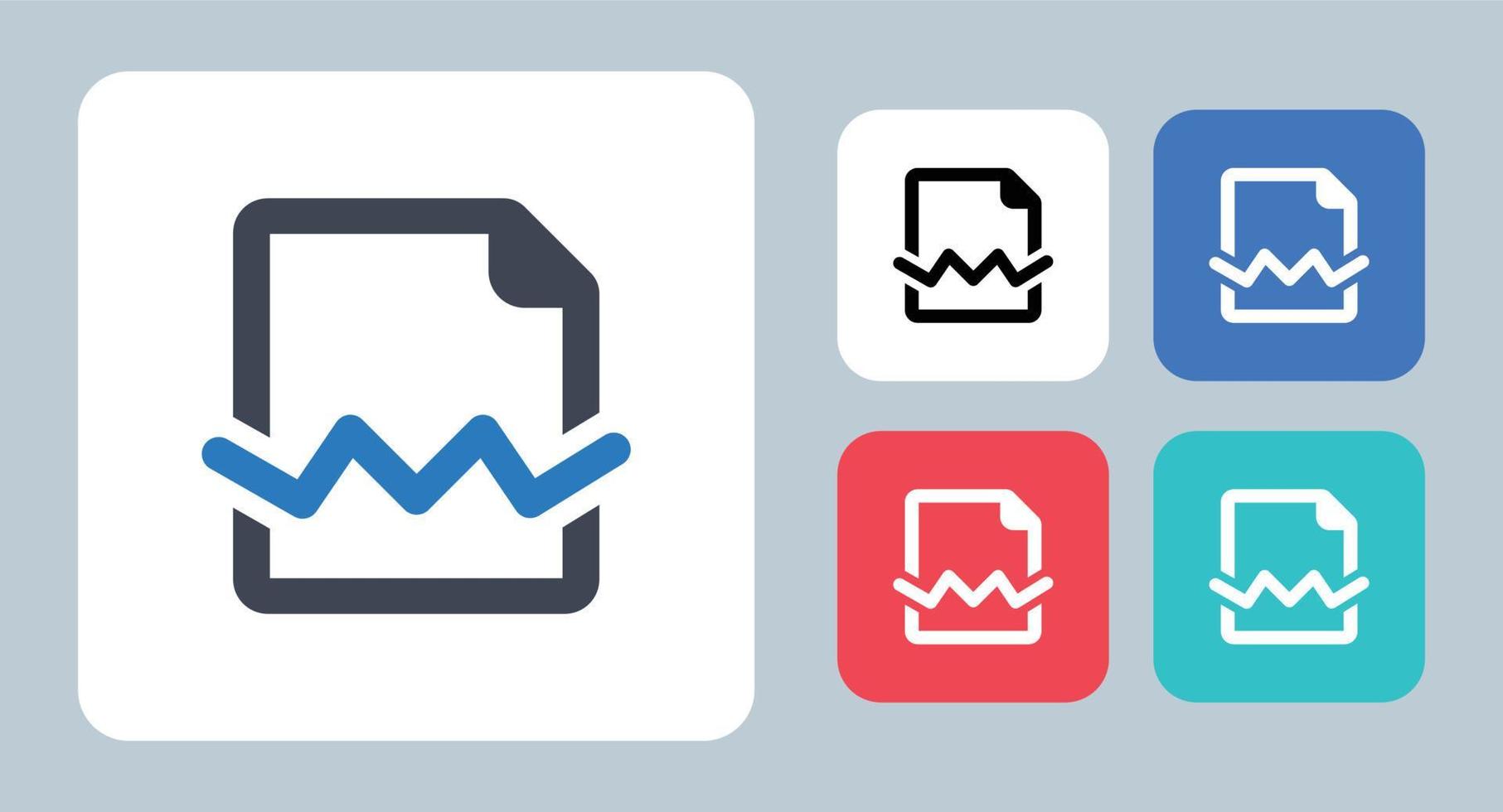 Broken File icon - vector illustration . Broken, Damaged, File, Document, Delete, Page, Paper, Sheet, Error, Corrupt, line, outline, flat, icons .