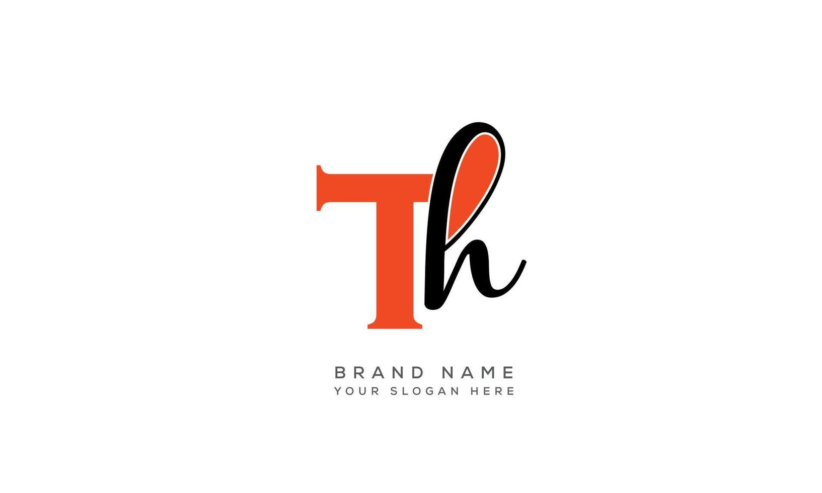 alfabeto letras iniciales monograma logo th, ht, t y h vector