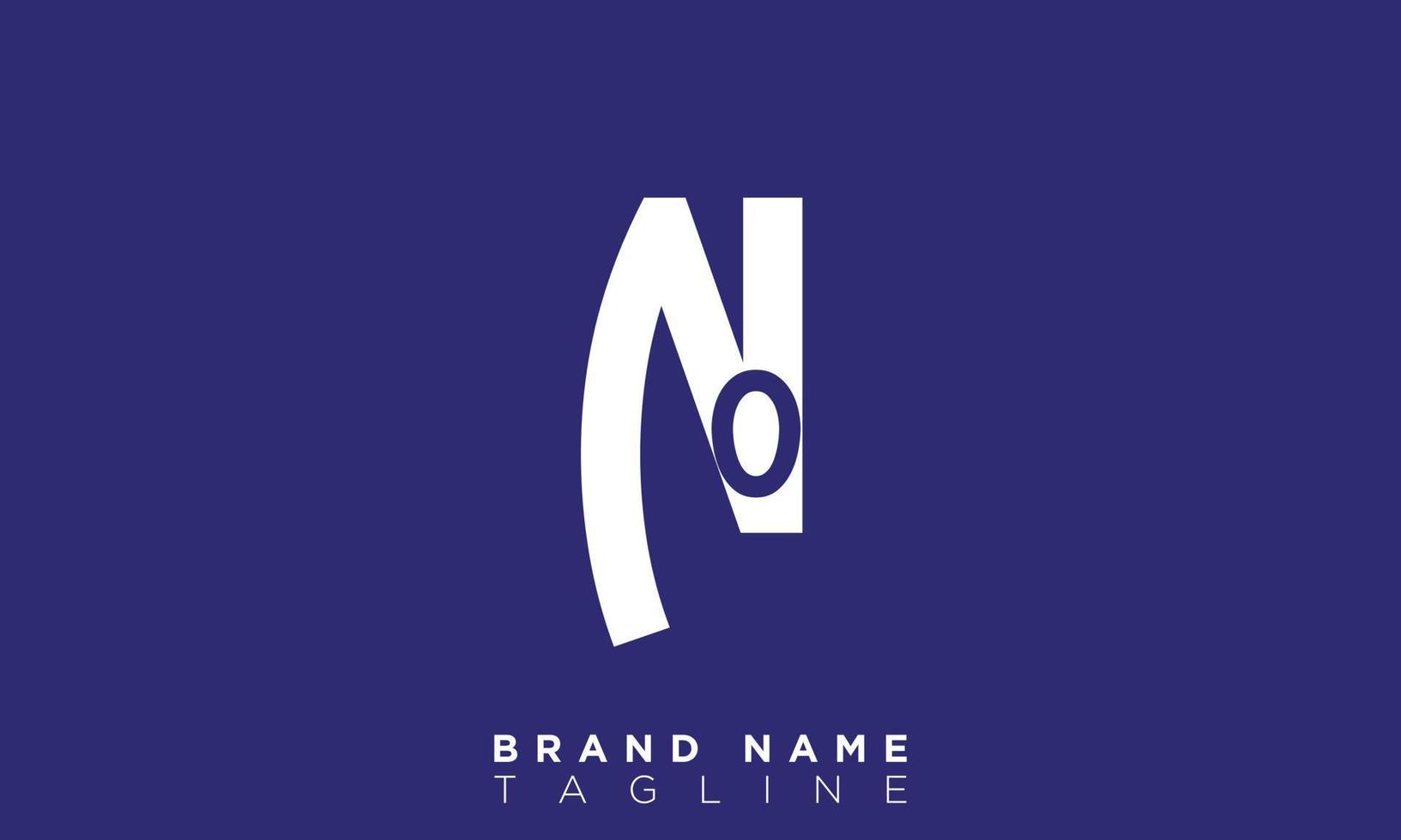 Alphabet letters Initials Monogram logo NO, ON, N and O vector
