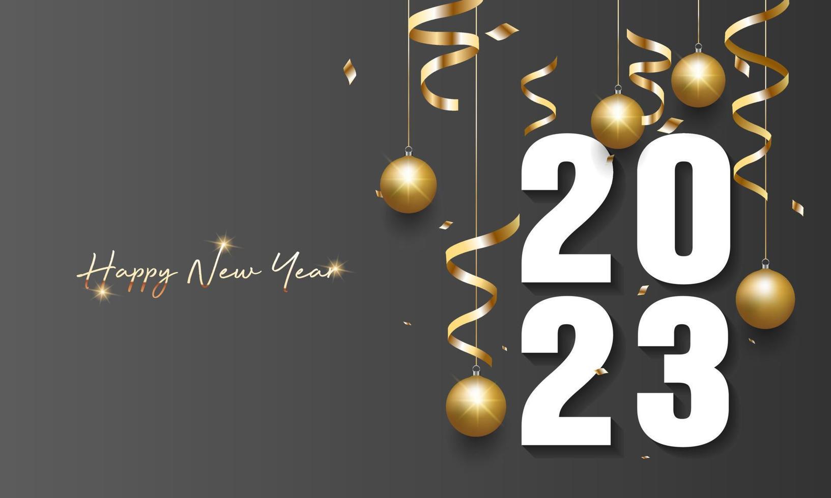 2023 Happy New Year Background Design. Greeting Card, Banner, Poster. Vector Illustration.