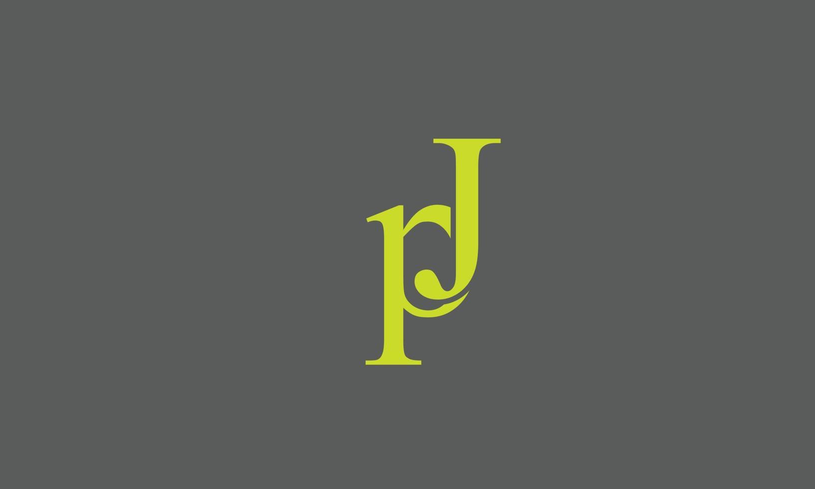 alfabeto letras iniciales monograma logo pj, jp, p y j vector