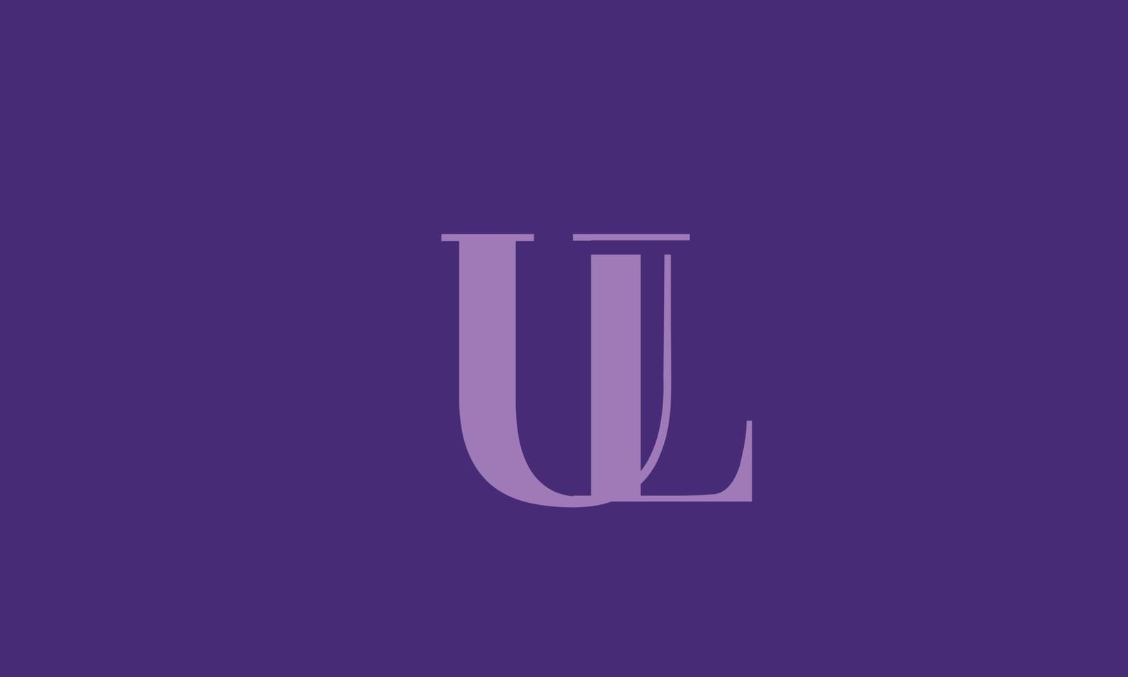 letras del alfabeto iniciales monograma logo ul, lu, u y l vector