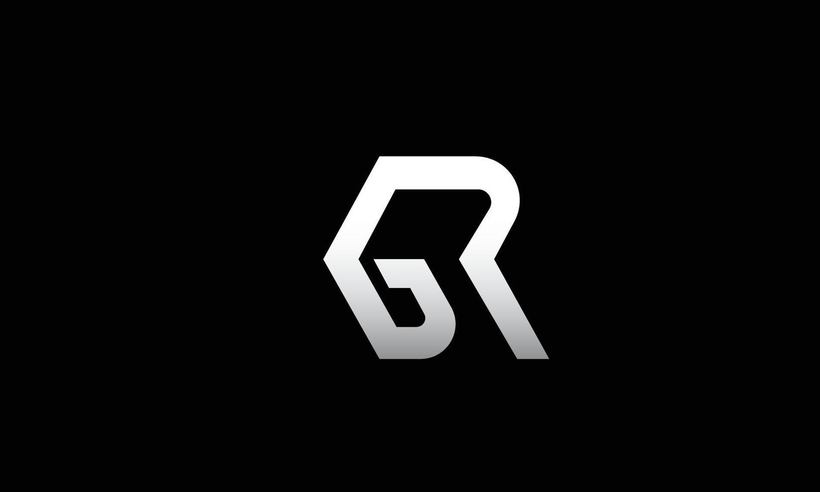 alfabeto letras iniciales monograma logo gr, rg,g y r vector