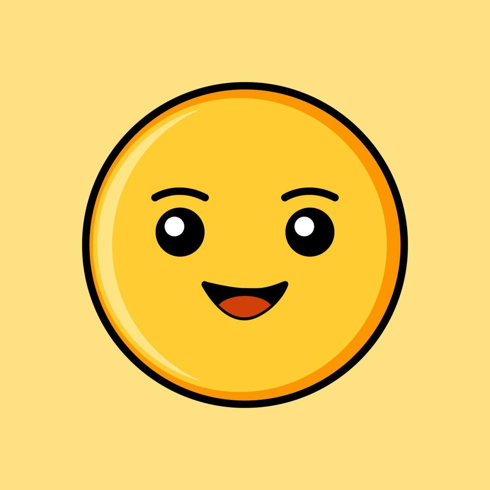 Illustration of cute smile emoticon vector