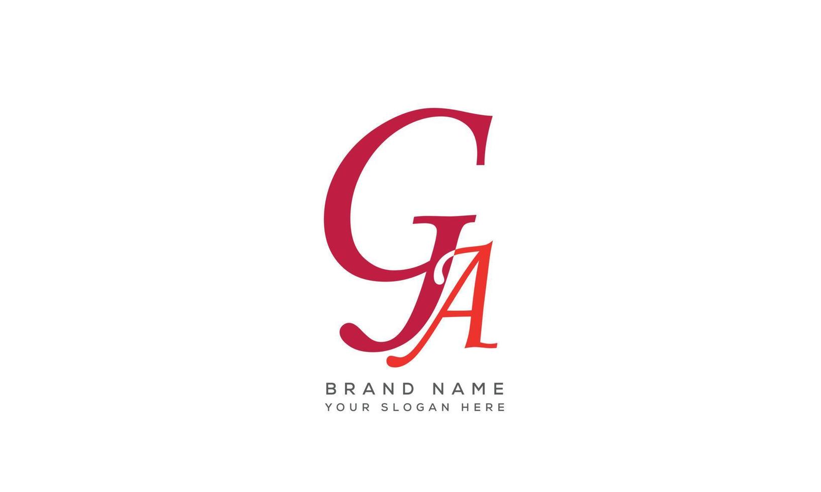 letras del alfabeto iniciales monograma logo ga, ag, g y a vector