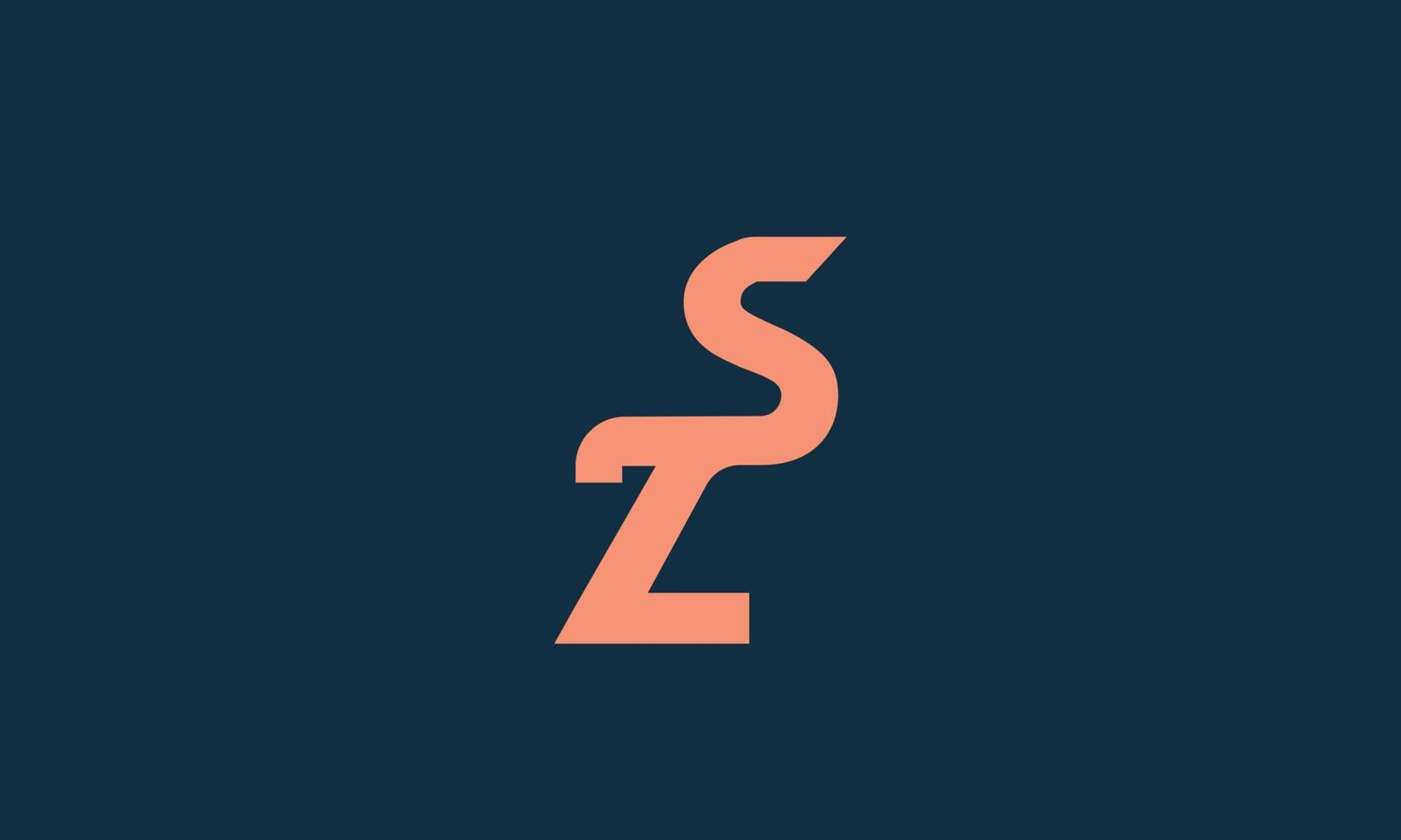 letras del alfabeto iniciales monograma logo zs, sz, z y s vector