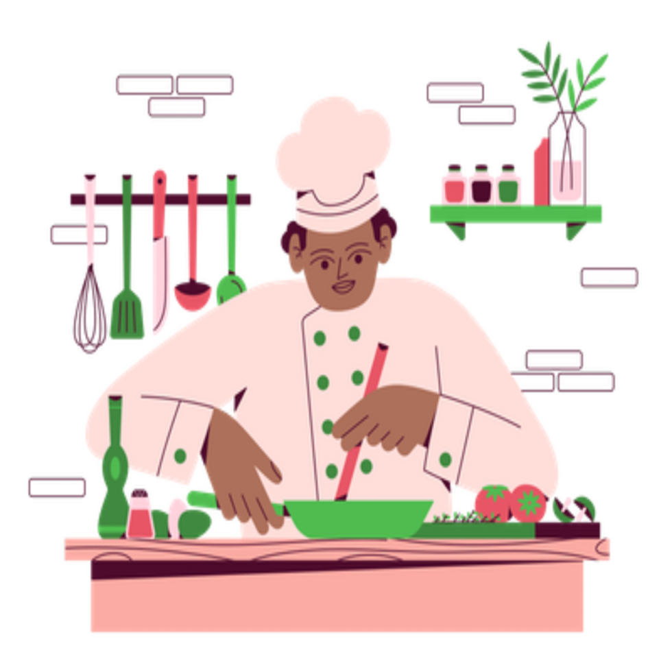 conception graphique. illustration de l'homme top chef foodies png