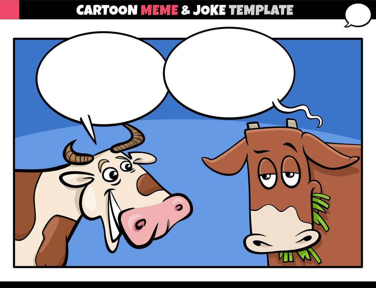 cartoon meme template with speech bubble and comic cows 9885834 Vector Art  at Vecteezy