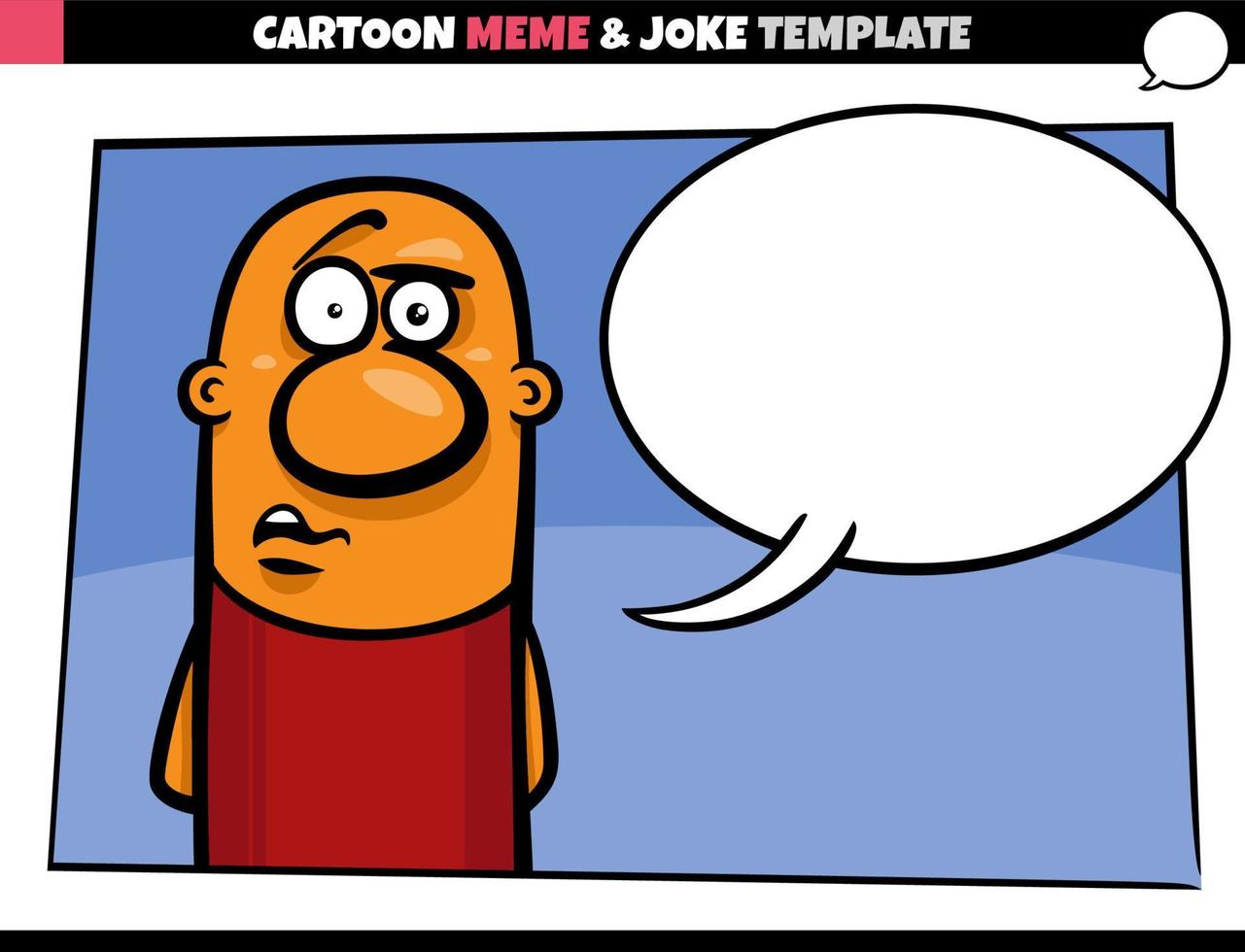 cartoon meme template with speech balloon and comic man vector