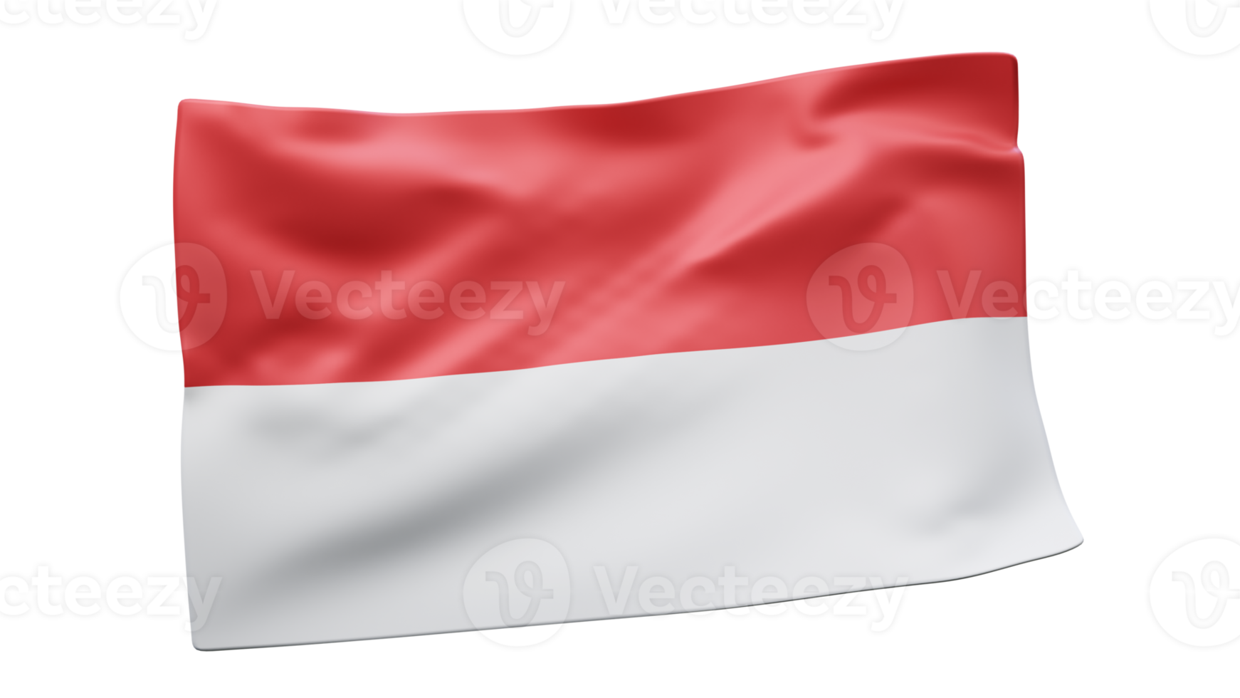 3d rendering of the Indonesian flag fluttering png