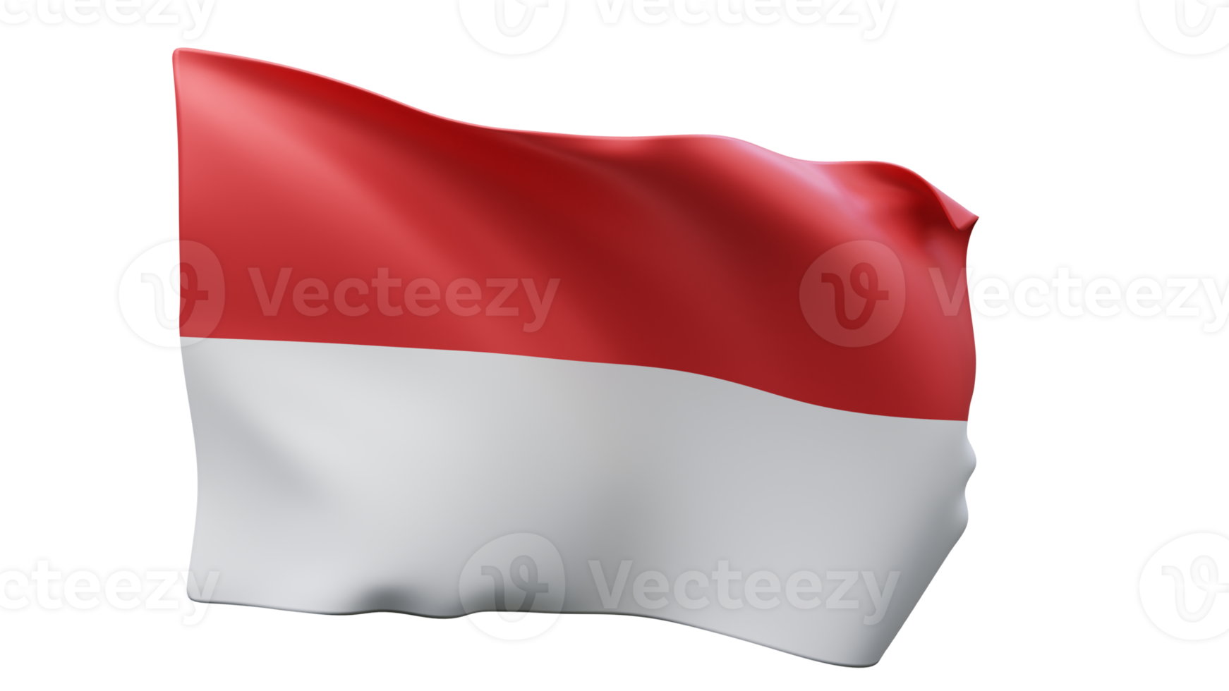3d rendering of indonesian flag png