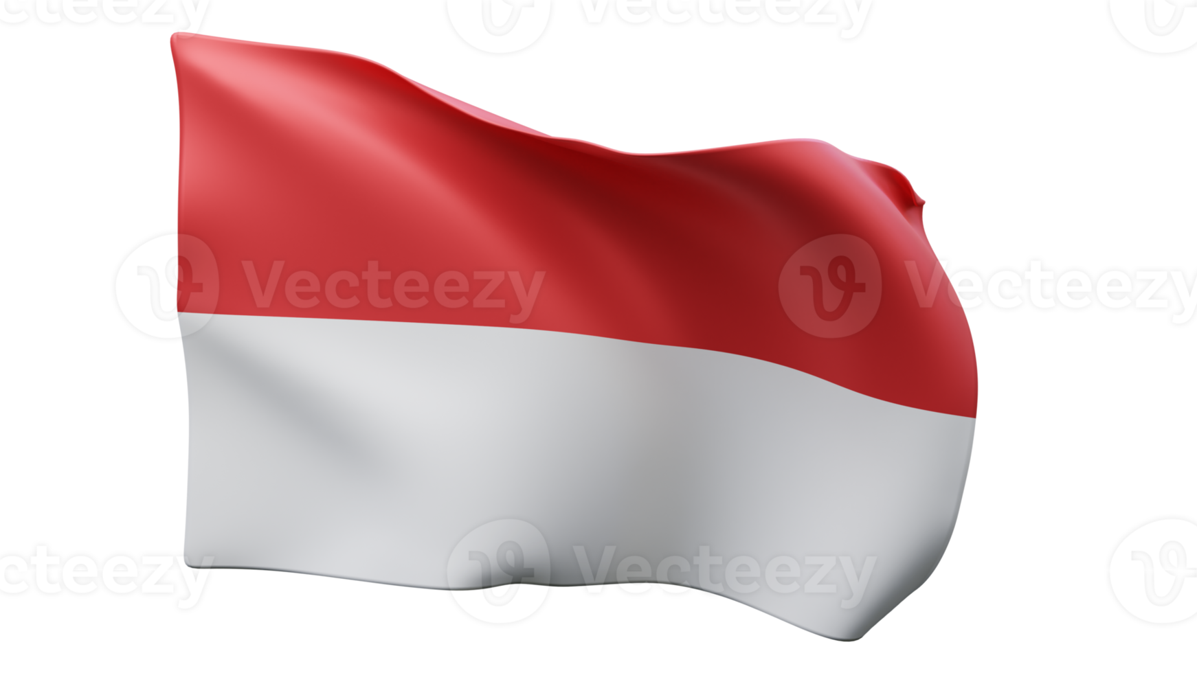 3D-weergave van de fladderende Indonesische vlag png