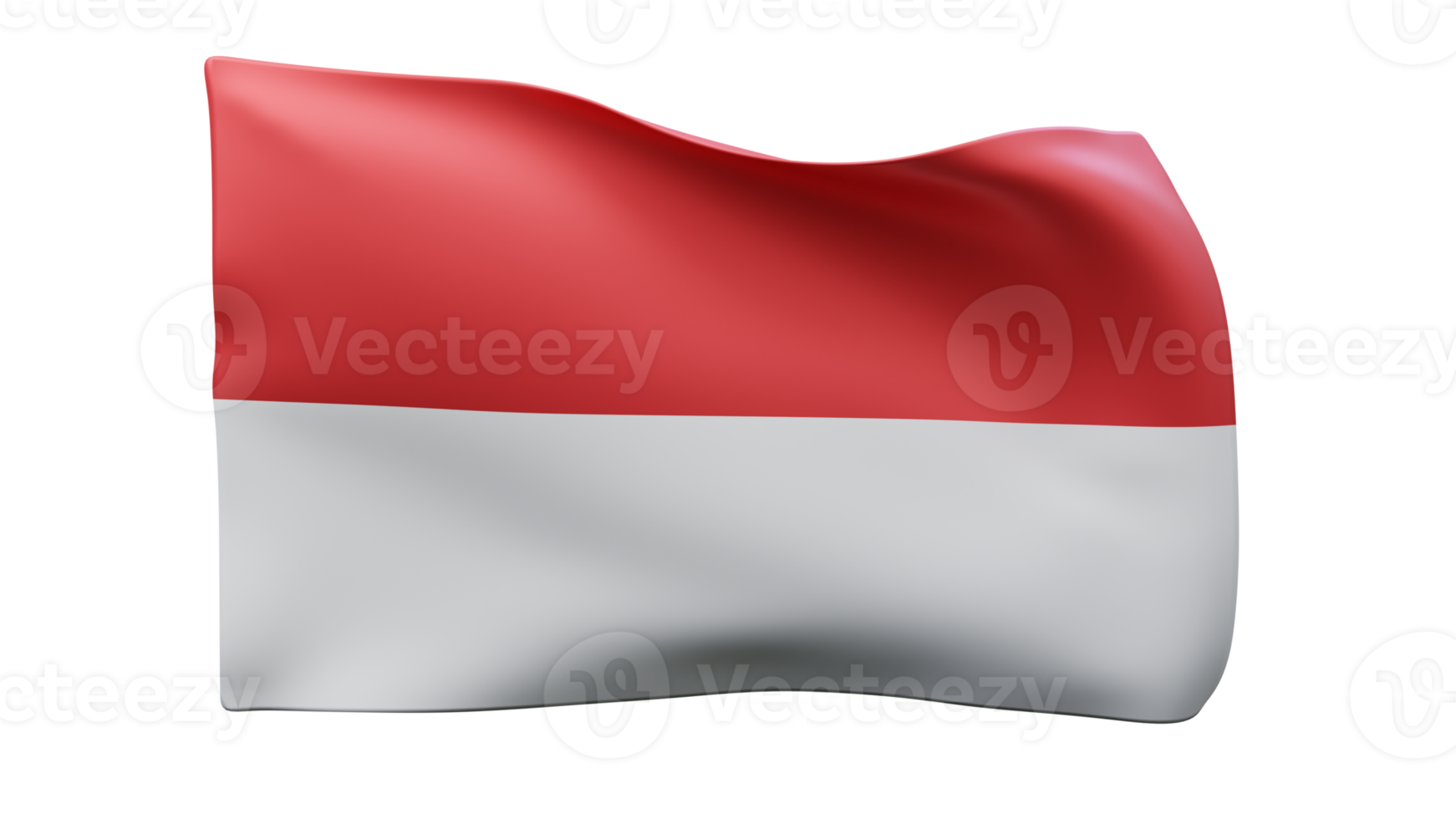 3D-weergave van de fladderende Indonesische vlag png