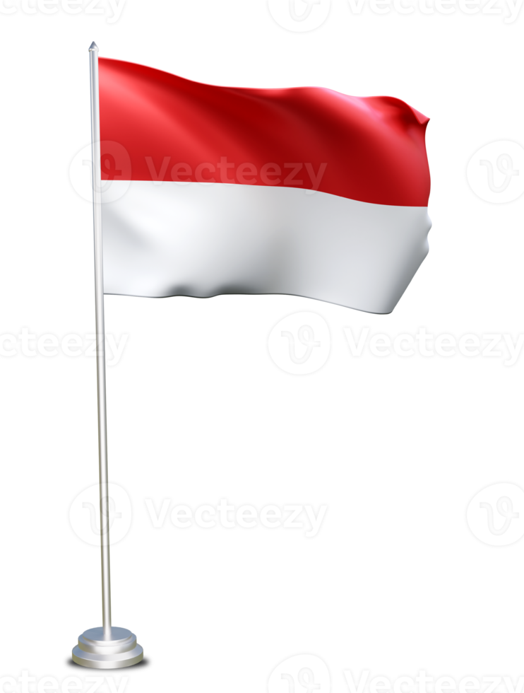 3D-weergave van de fladderende Indonesische vlag png