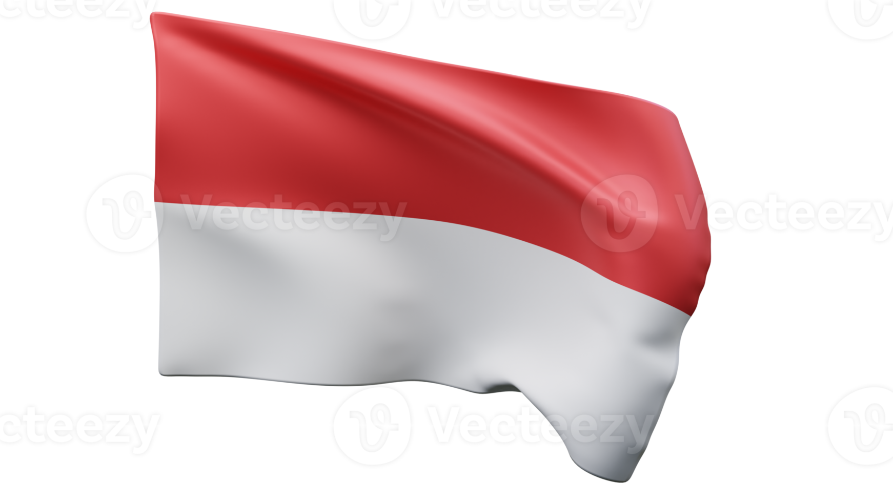 3d rendering of the Indonesian flag fluttering png