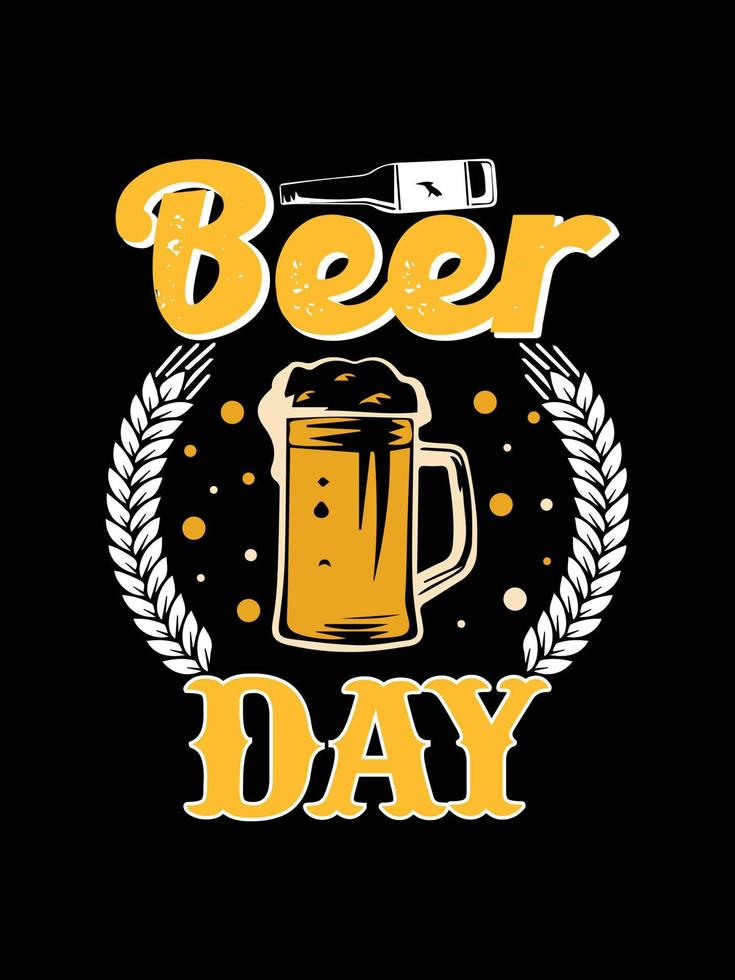 Beer typography vector lettering illustration vintage t shirt design for print