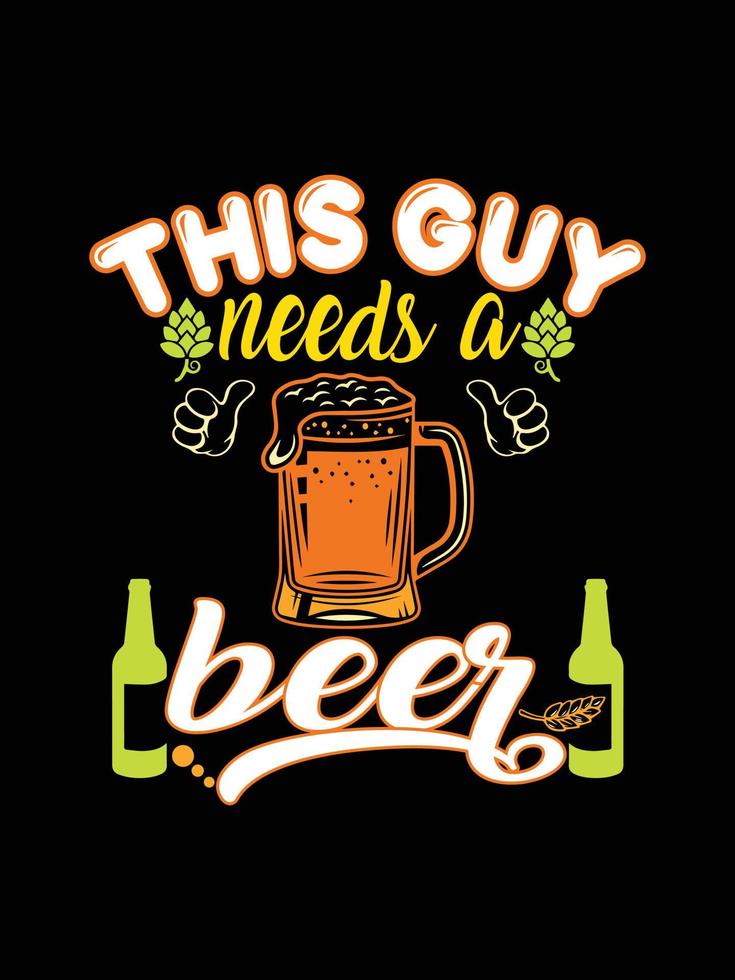 Beer typography vector lettering illustration vintage t shirt design for print