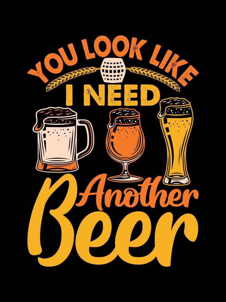 Beer typography vector lettering illustration vintage t shirt design for print