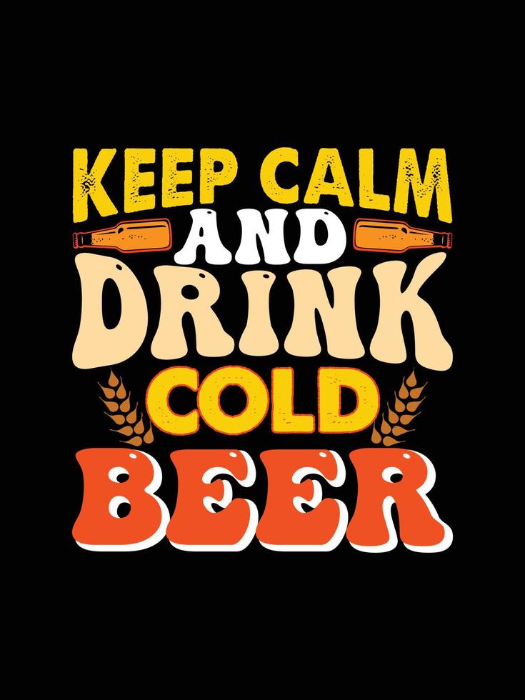 Beer typography vector lettering illustration vintage t shirt design for print