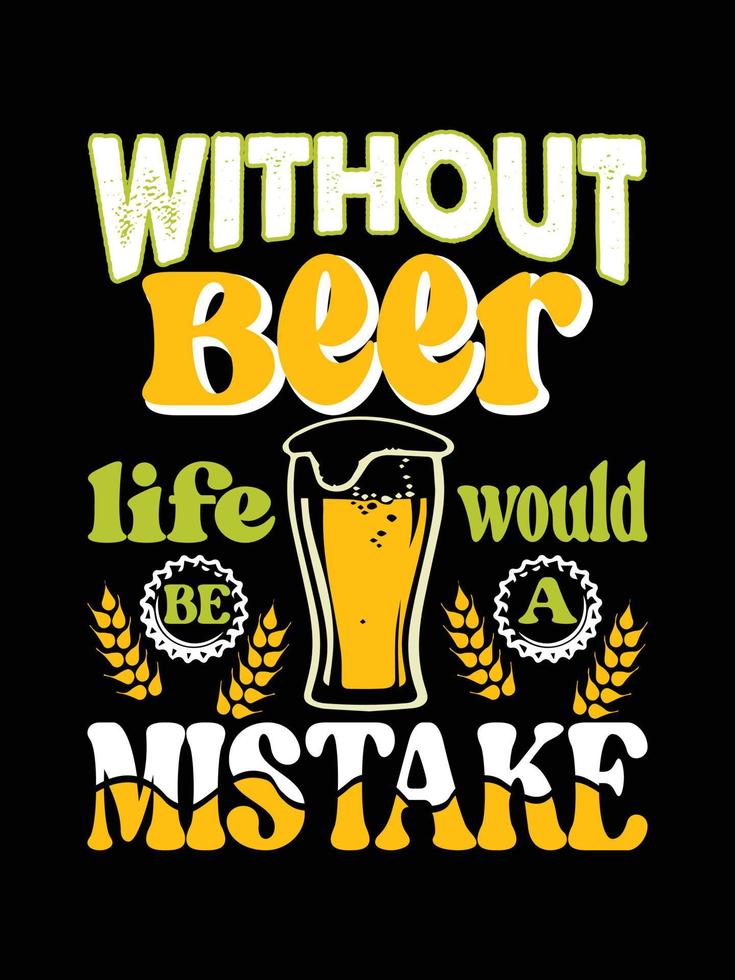 tipografía de cerveza ilustración de letras vectoriales diseño de camiseta vintage para imprimir vector