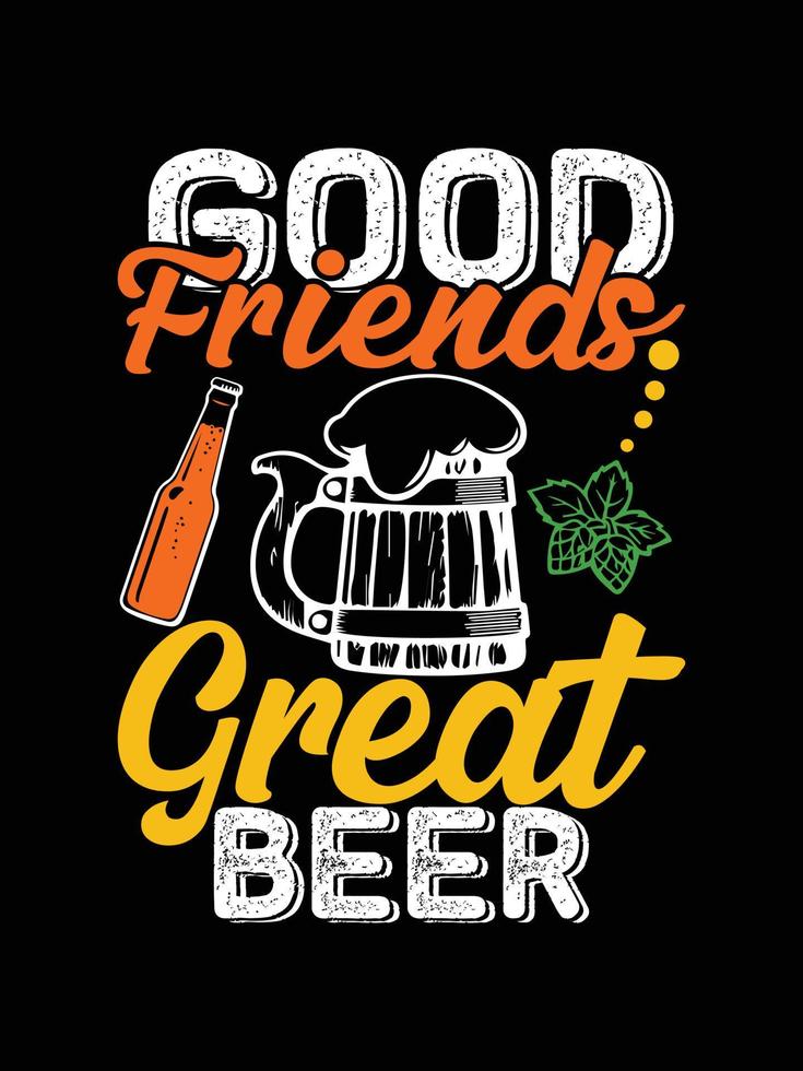 Beer typography vector lettering illustration vintage t shirt design for print