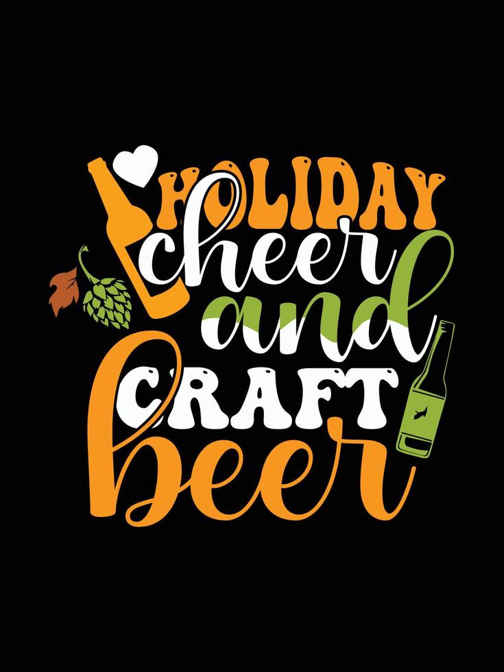 tipografía de cerveza ilustración de letras vectoriales diseño de camiseta vintage para imprimir vector