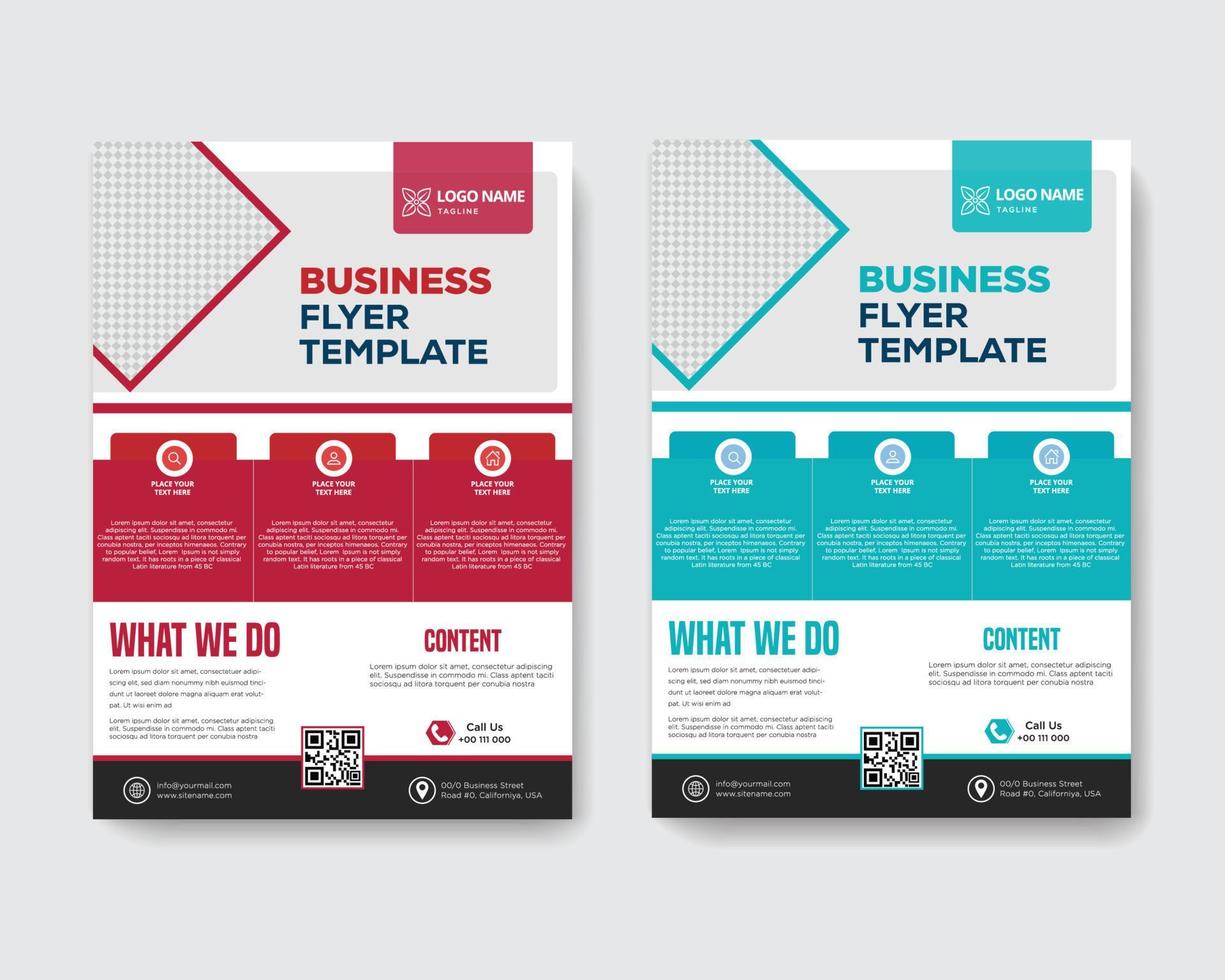Business brochure flyer design. Layout template in A4 size. Vector illustration