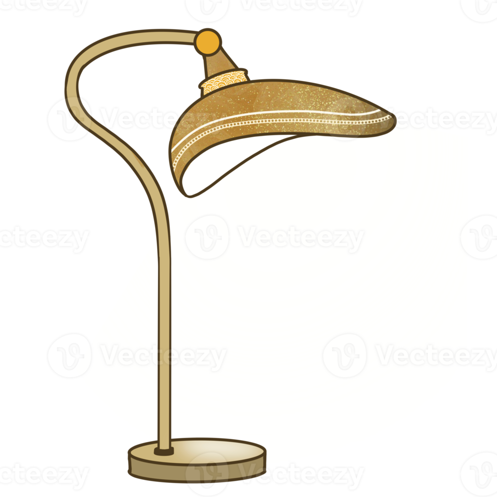 Gold glitter table lamp png