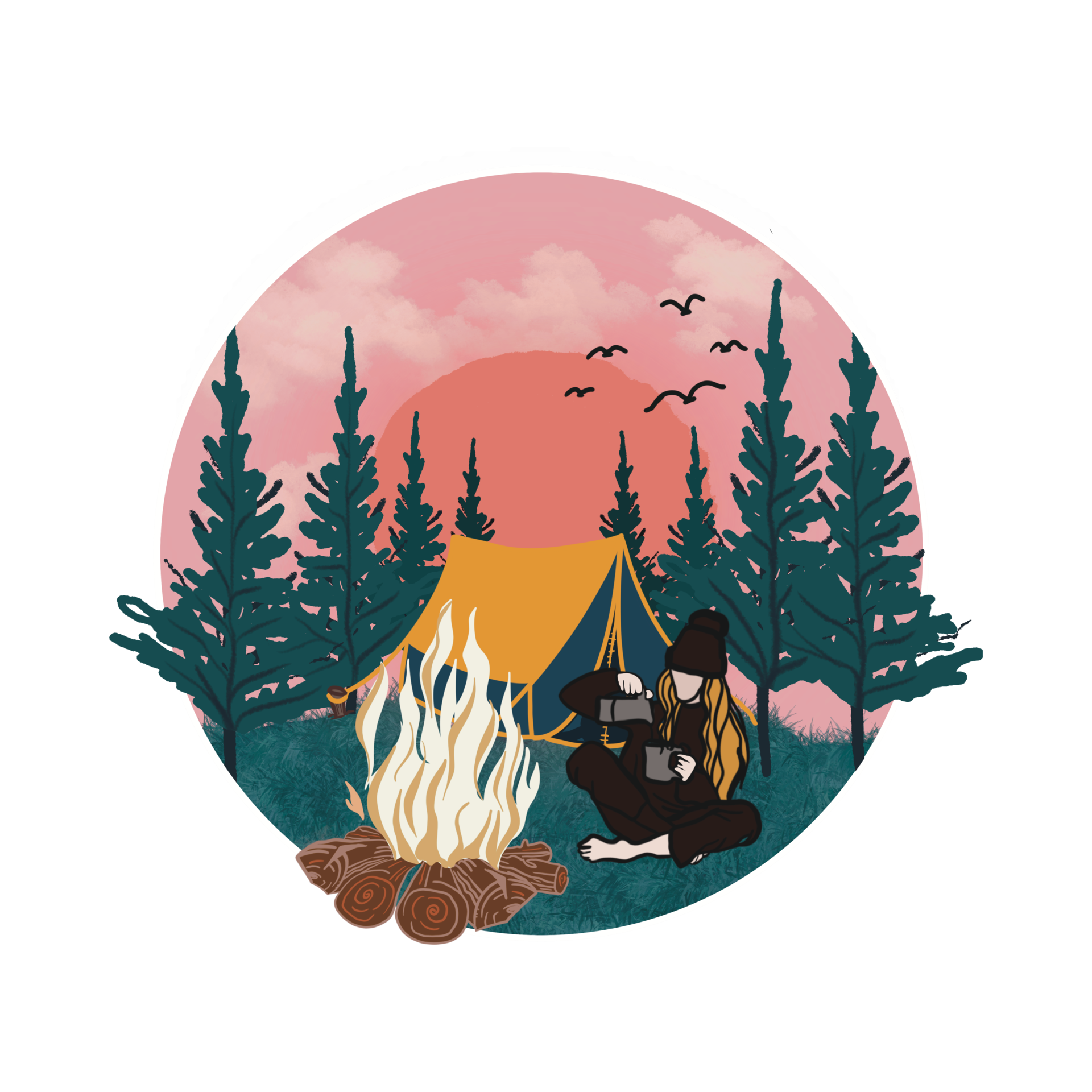 Night Camping land scape scene 9886813 PNG