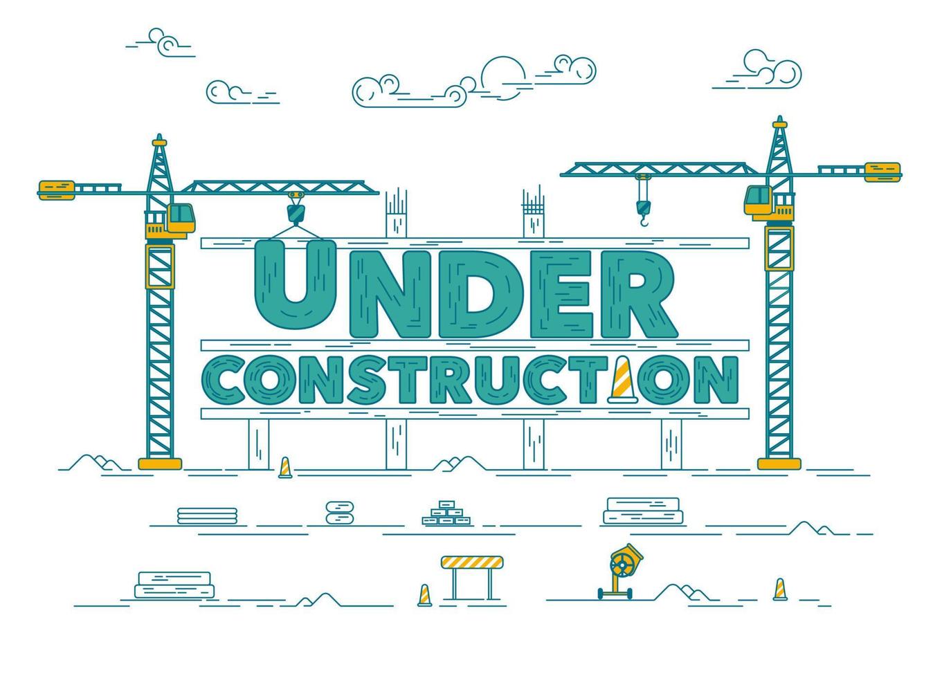 under construction set vector