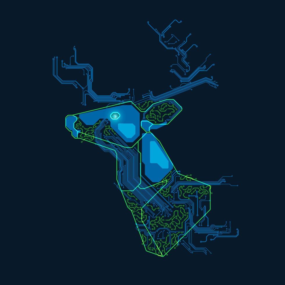 ciervo con inteligencia artificial vector