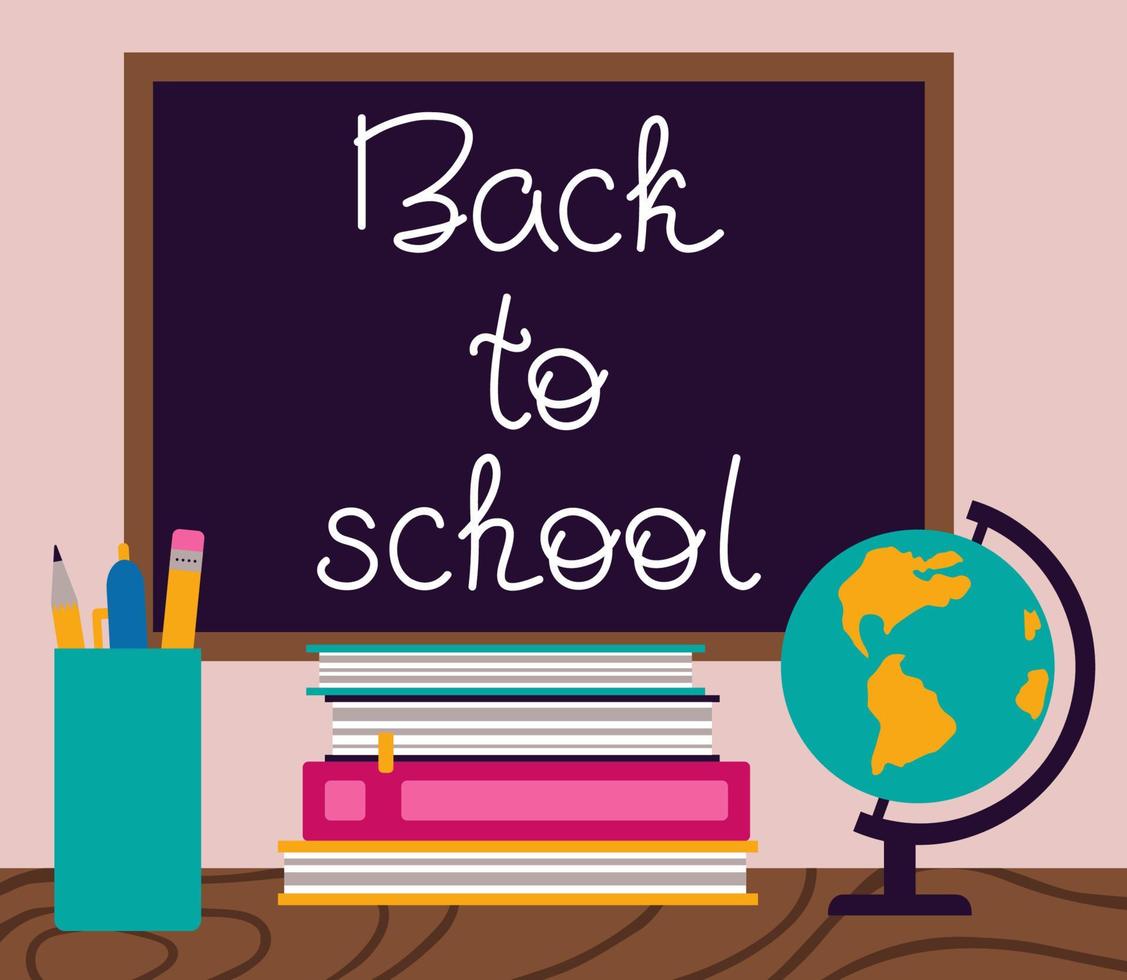 Back To School Lettering Vector Illustration In Flat Style