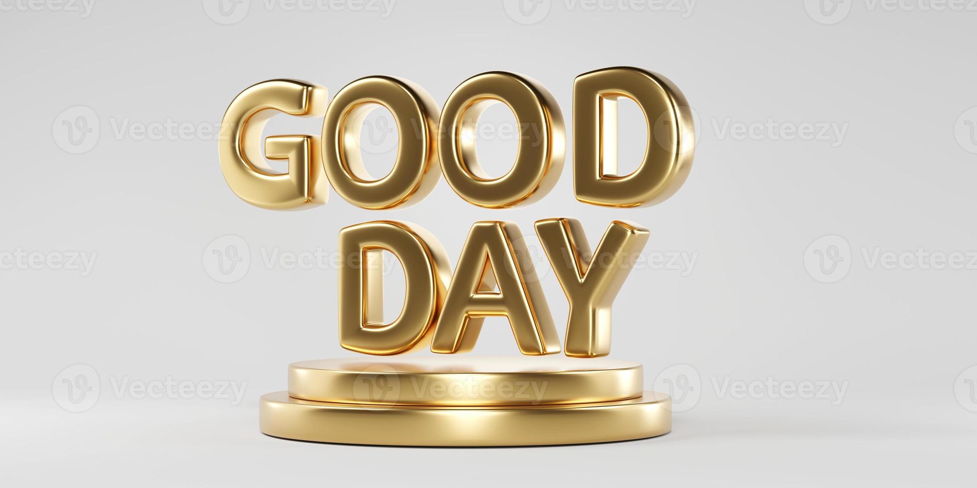 Good Day Text isolated on white studio background, 3d rendering photo