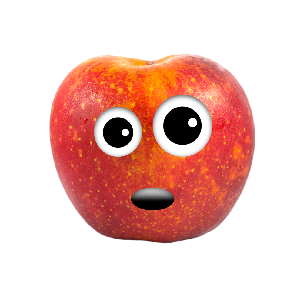 divertido personaje de manzana roja png