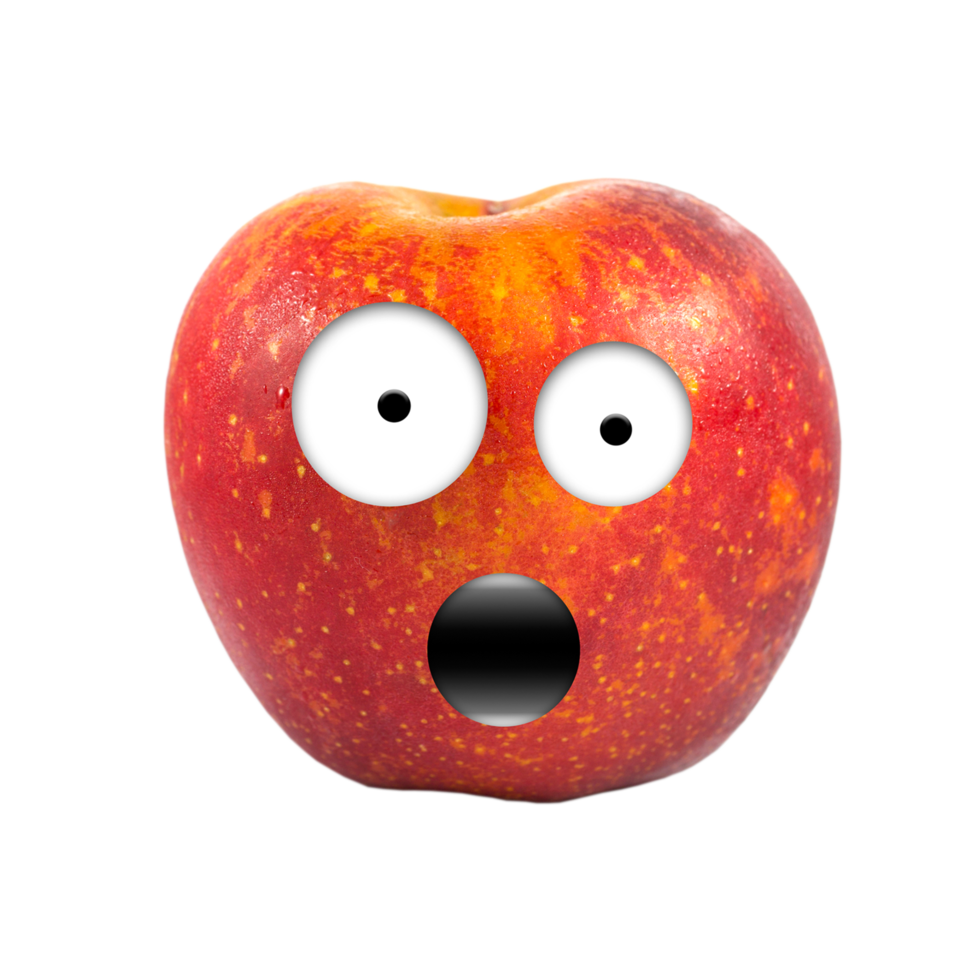 divertido personaje de manzana roja png