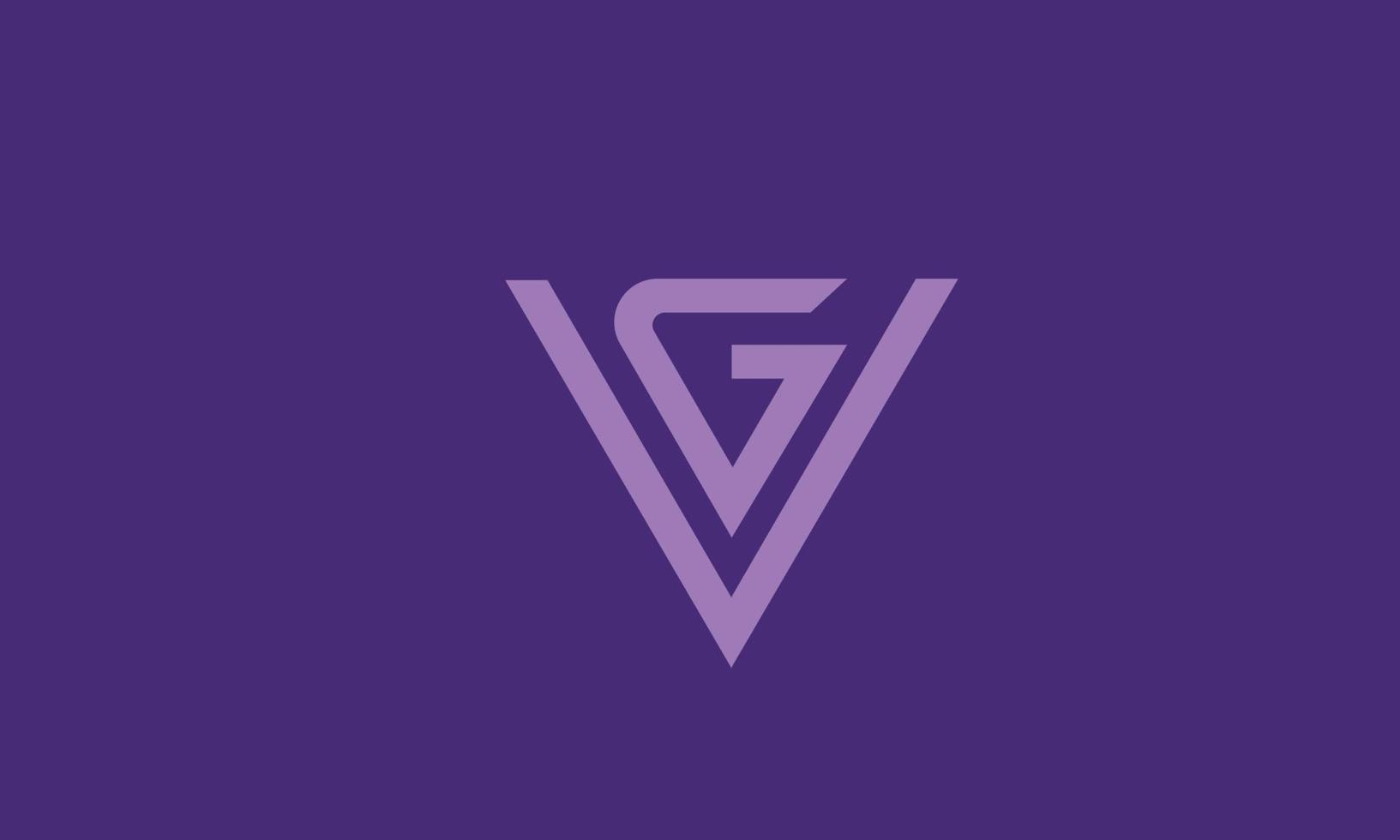 letras del alfabeto iniciales monograma logo vg, gv, v y g vector